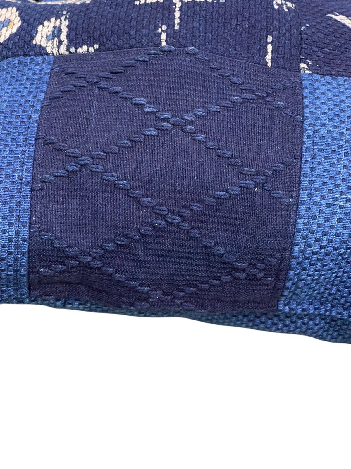 Handmade Indigo Blue Japan Craft Woven Sashiko Backpack Bag 1🟩5 Size ONE SIZE - 6 Thumbnail