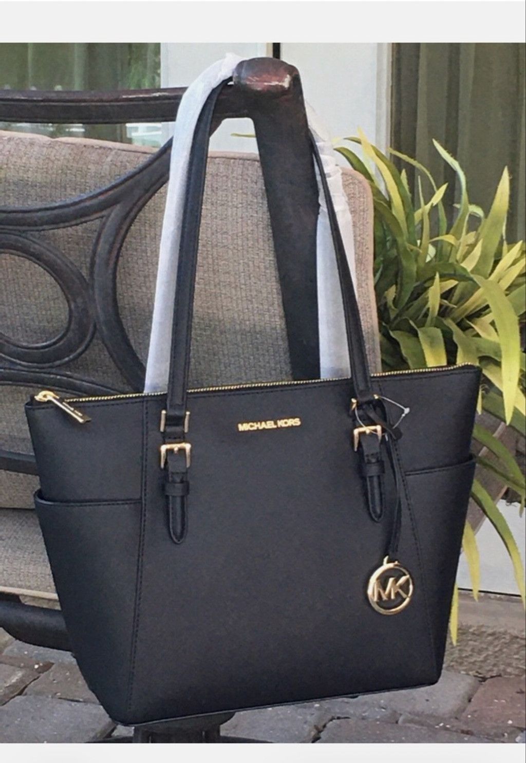 Michael Kors Michael Kors Charlotte Black Leather Large Zip Tote Bag Size ONE SIZE - 2 Thumbnail