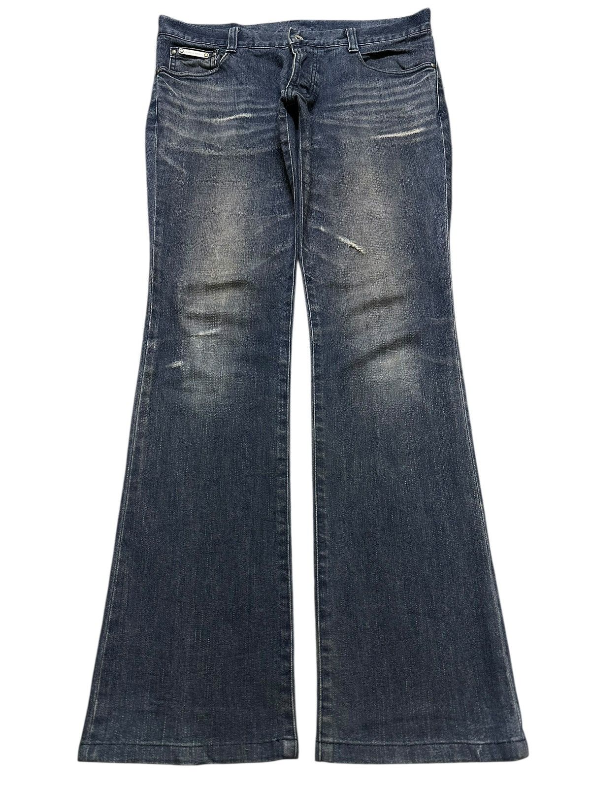 5351 POUR LES HOMMES Vintage Japan 5351 Pour Les Homme Fade Wash Bootcut Wide Leg Size US 33 - 1 Thumbnail