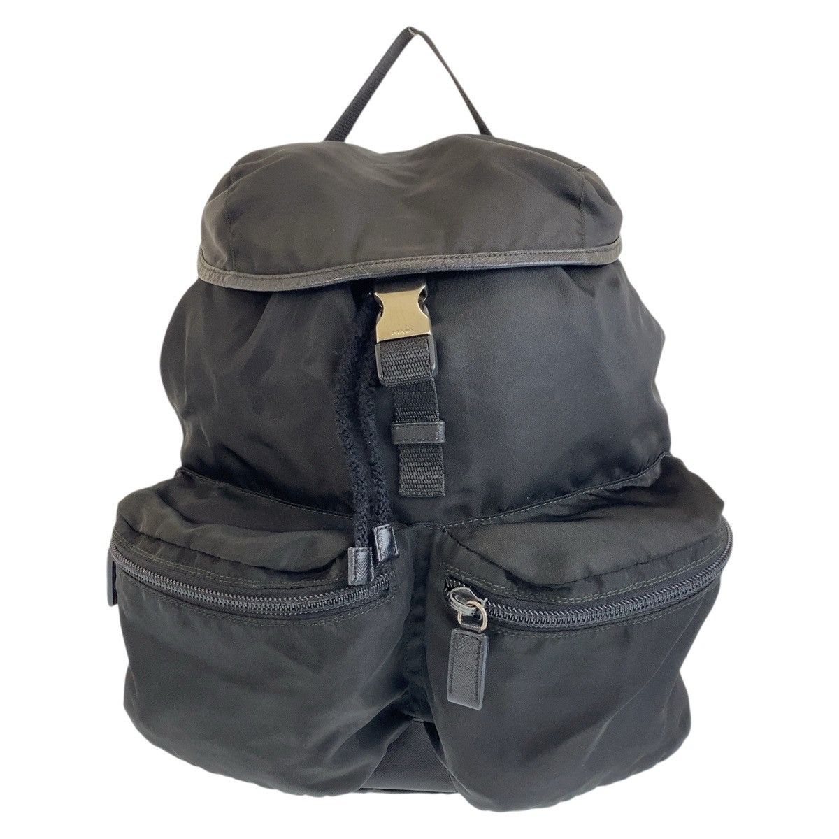 Prada Prada Nylon Tessuto Backpack with Triangle Logo Plate Canvas Backpack 407691 in Very Good Condition