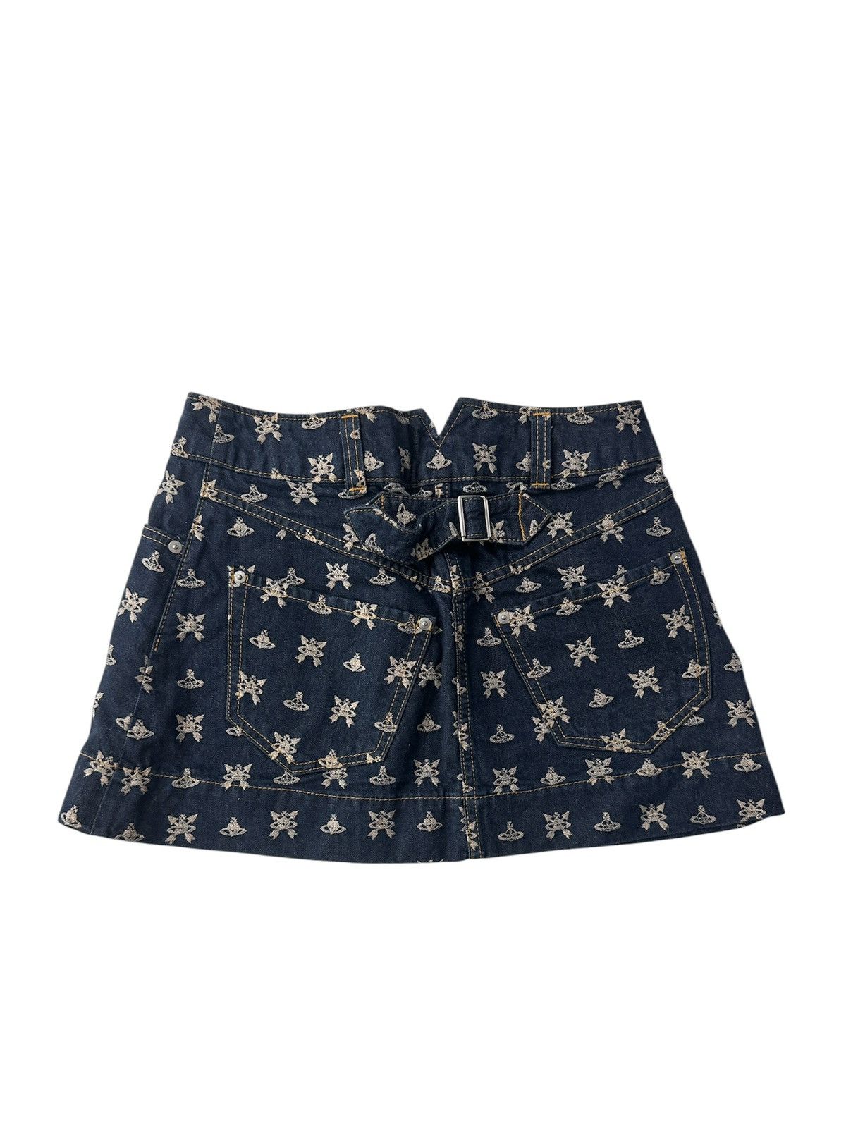 Vivienne Westwood vivienne westwood denim skull orb diamante mini skirt Size 28" / US 6 / IT 42 - 3 Thumbnail