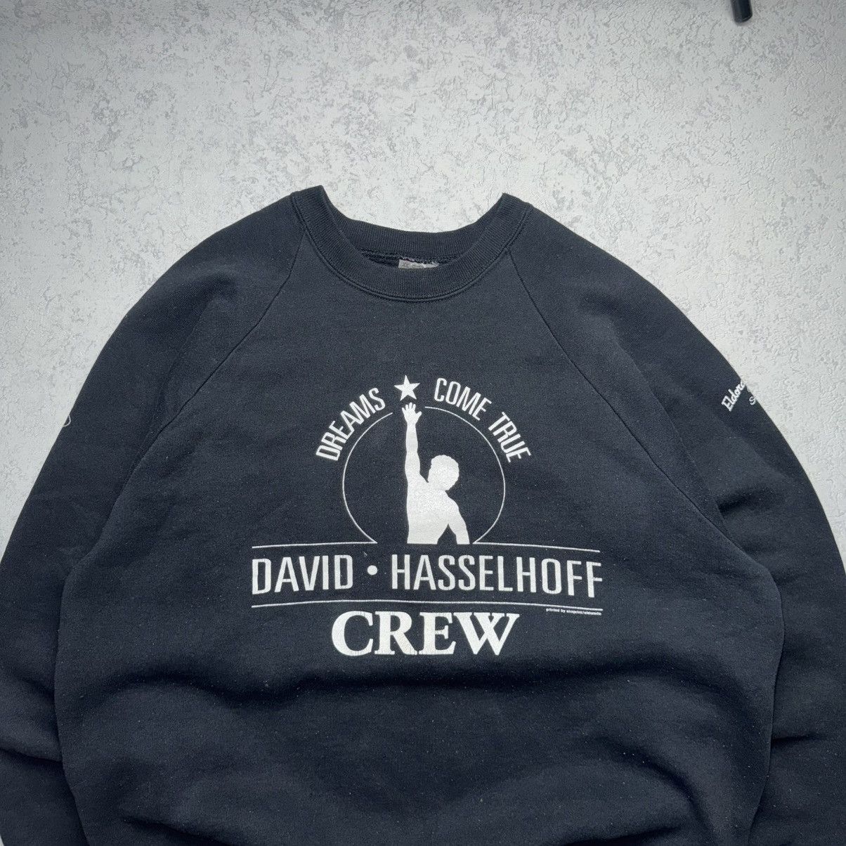 Band Tees Rare Vintage 90s David Hasselhoff Tour CREW Sweatshirt Size US L / EU 52-54 / 3 - 4 Thumbnail