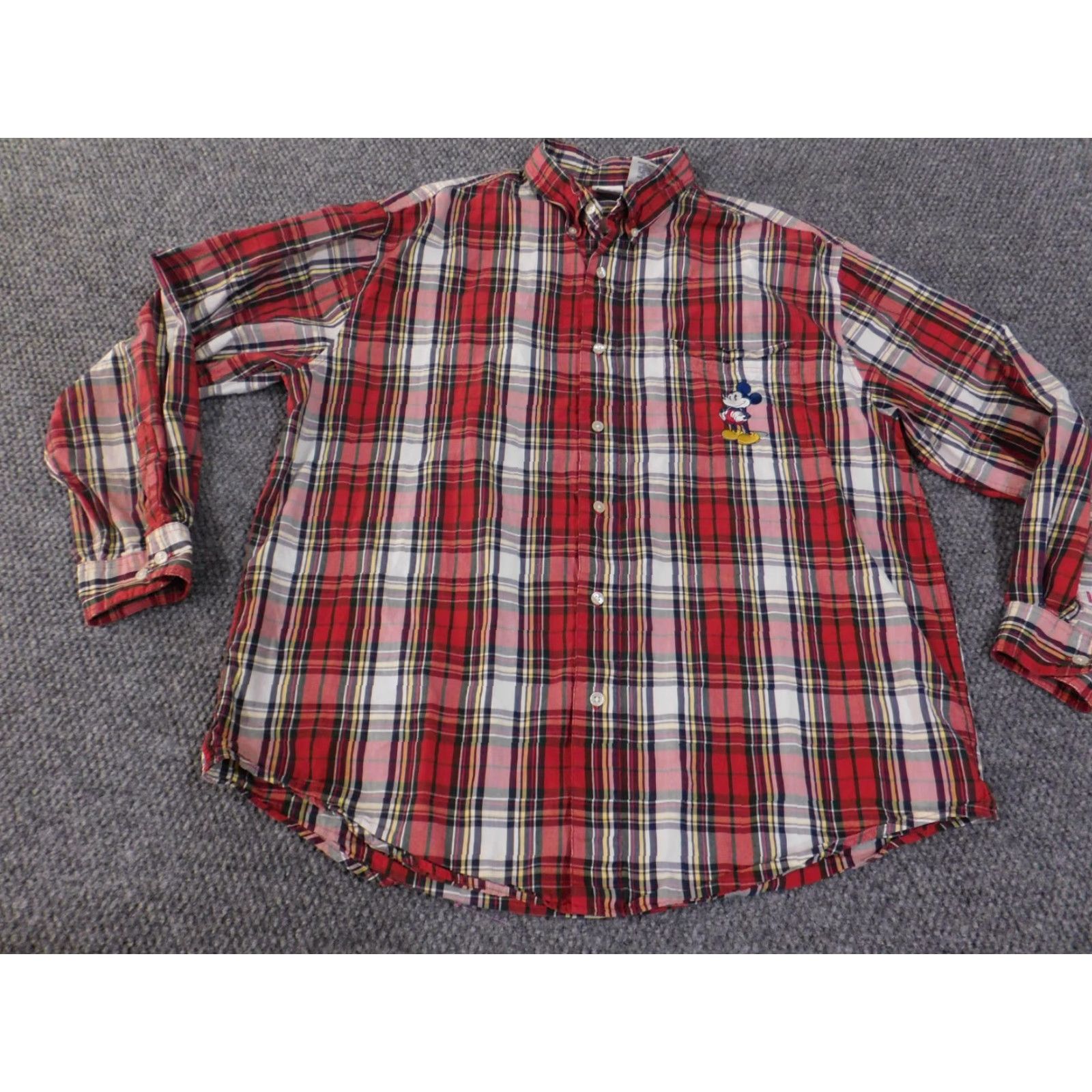 Disney Disney Mickey Mouse Shirt Mens Large Button-Up Red Embroidered Collared Vintage Button-Down Cotton Shirt Size US L / EU 52-54 / 3 - 3 Thumbnail