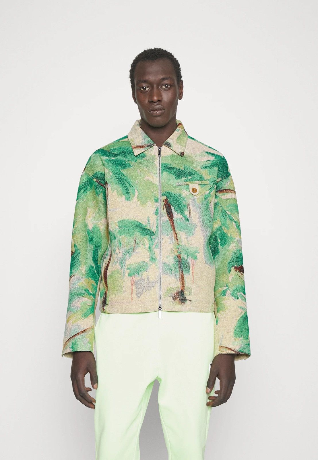Emporio Armani !DS! FW22 Emporio Armani Green Palm Tree Summer Jacket Size US M / EU 48-50 / 2 - 11 Thumbnail