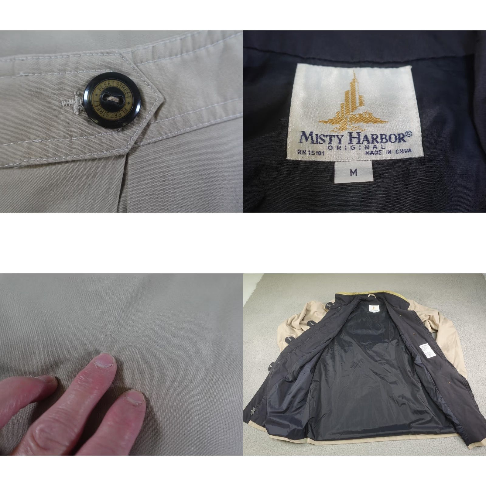Vintage Misty Harbor Coat Womens Medium Beige Car Coat Button Front Lined Pockets Misty Harbor Size M / US 6-8 / IT 42-44 - 8 Thumbnail