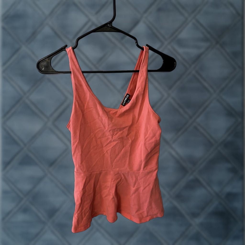 Express Express Pink Blouse Tank Top Peplum Back Strappy Coral Beach S Size S / US 4 / IT 40 - 1 Thumbnail