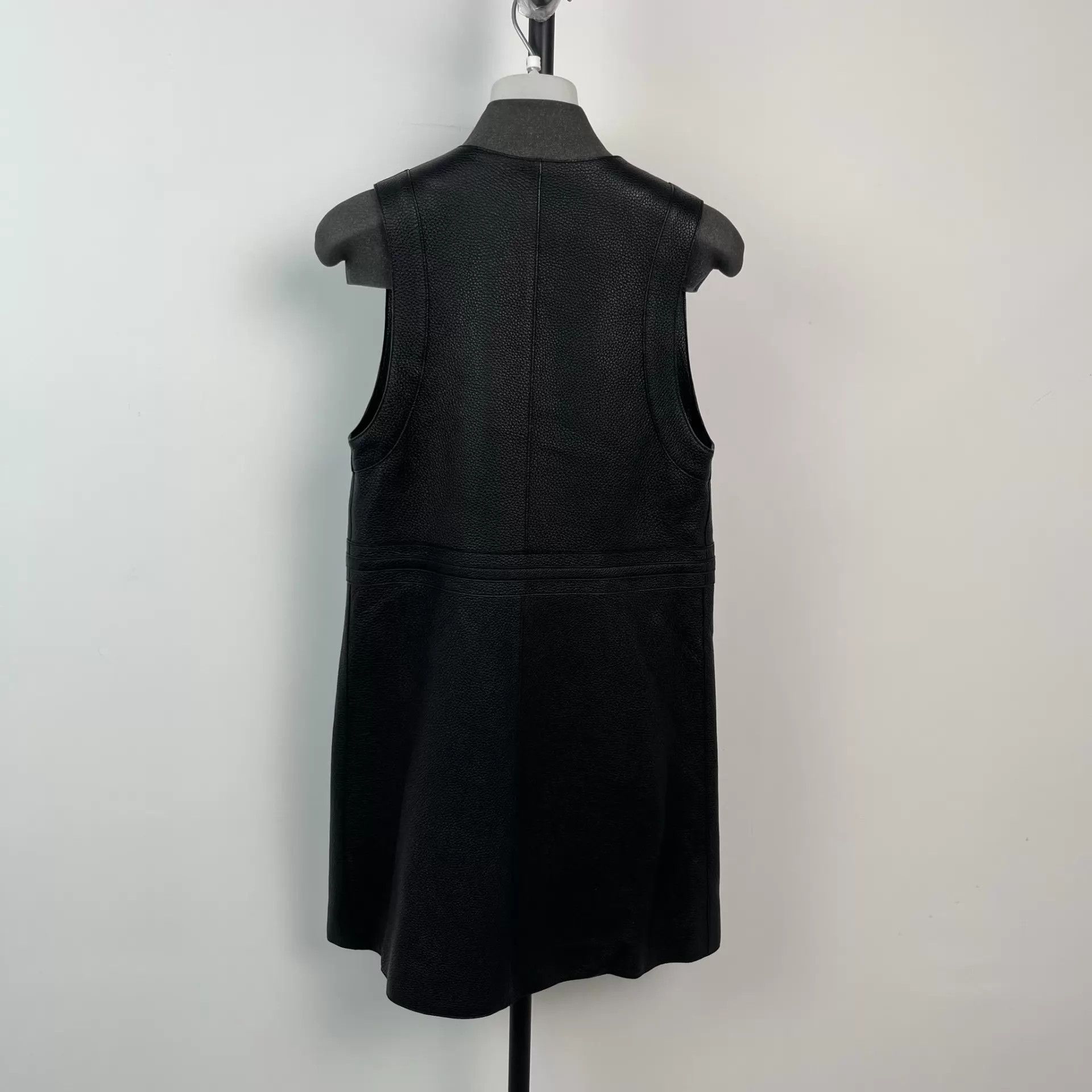 Hermes Hermès Deerskin Sleeveless Long Black Vest Size XS / US 0-2 / IT 36-38 - 2 Thumbnail
