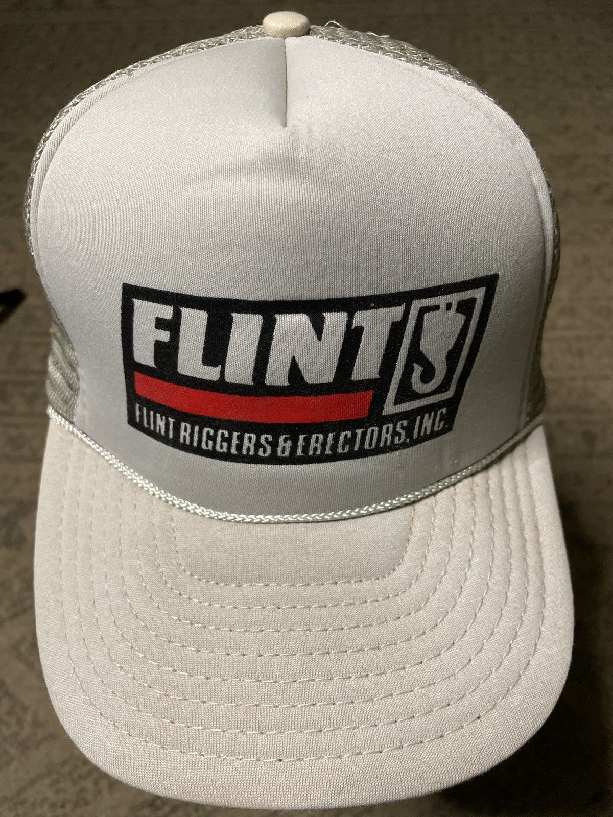 Vintage Flint Riggers Erectors Inc HAT Michigan CAP foam mesh crane Size ONE SIZE - 1 Thumbnail