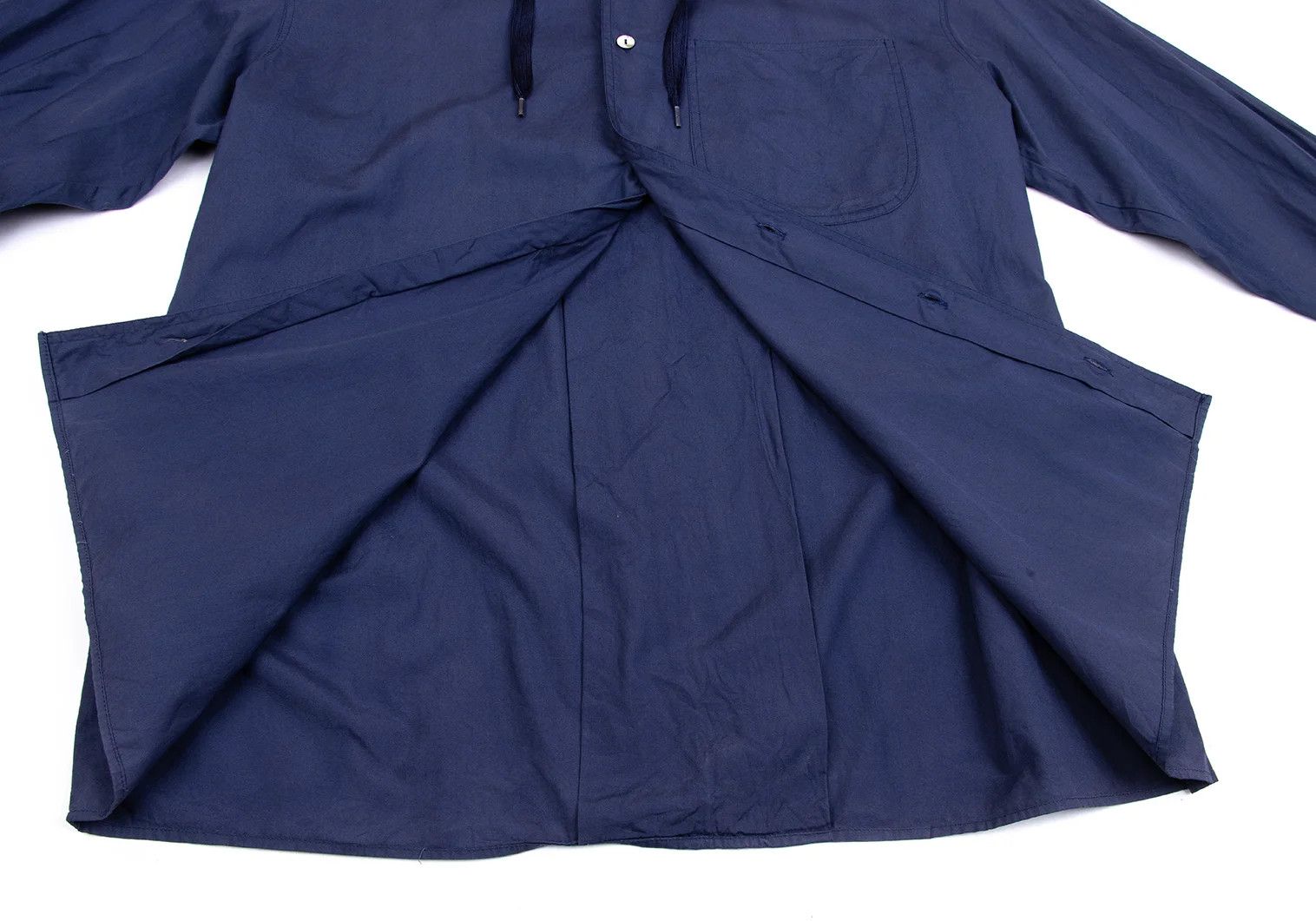 Jean Paul Gaultier Cotton Drawstring Collar Shirt in Navy, Size 46 Size US S / EU 44-46 / 1 - 14 Thumbnail