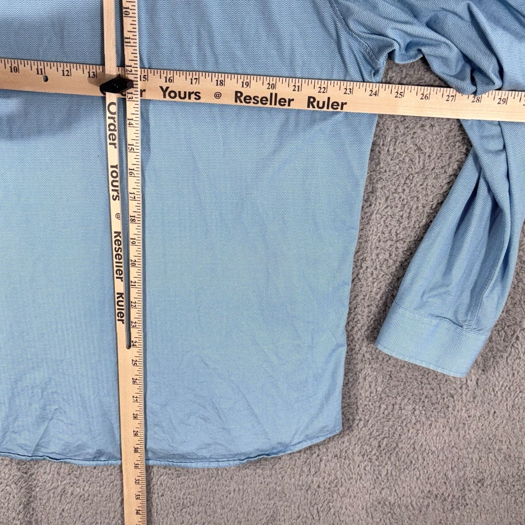 Buttero Buttercloth Shirt Mens XL Geometric Wave Performance Stretch Long Sleeve Button-Up Collared 2 Pocket Regular Fit Blue Cotton Size US XL / EU 56 / 4 - 5 Thumbnail