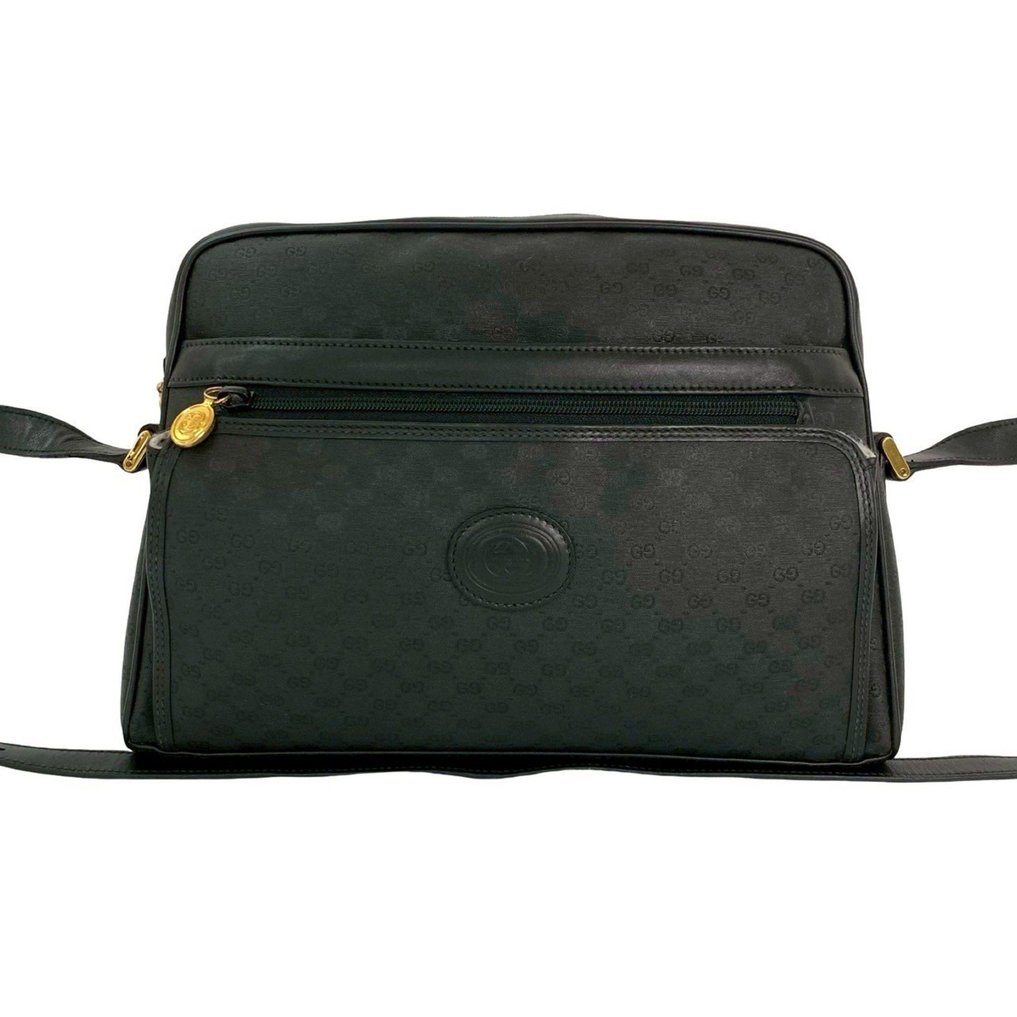 Gucci GUCCI Vintage Micro GG Logo Leather Shoulder Bag/Pochette in Black 97645 Size ONE SIZE - 1 Thumbnail