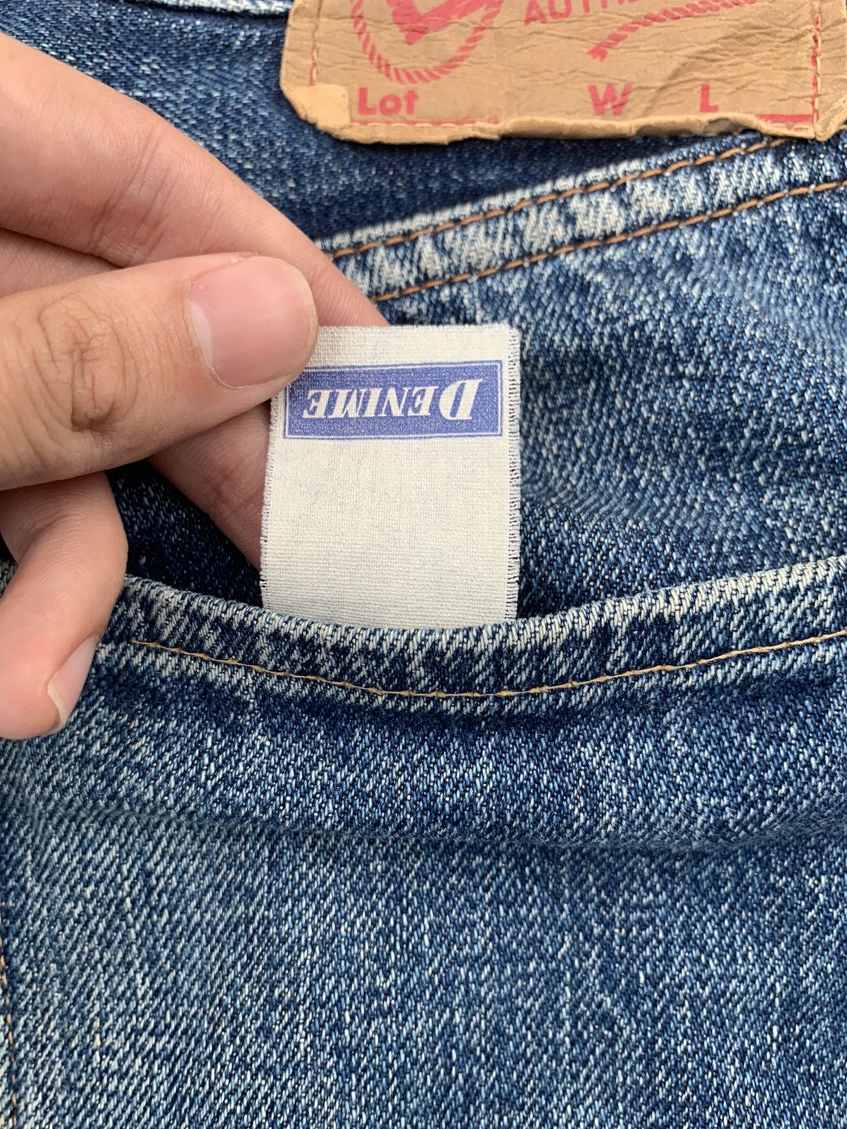 Denime VINTAGE DENIME SELVEDGE MUDWASH DISTRESSED JAPANESE DENIM Size US 30 / EU 46 - 14 Thumbnail