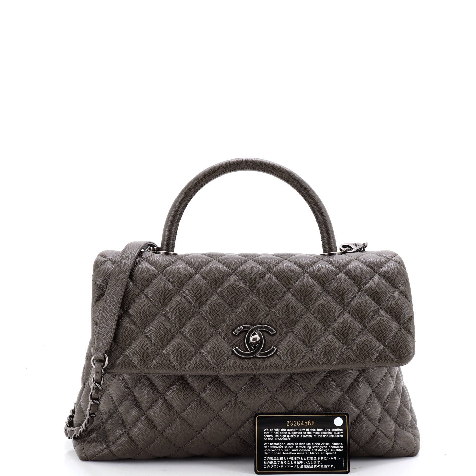 Chanel Coco top handle bag quilted caviar medium Size ONE SIZE - 1 Thumbnail