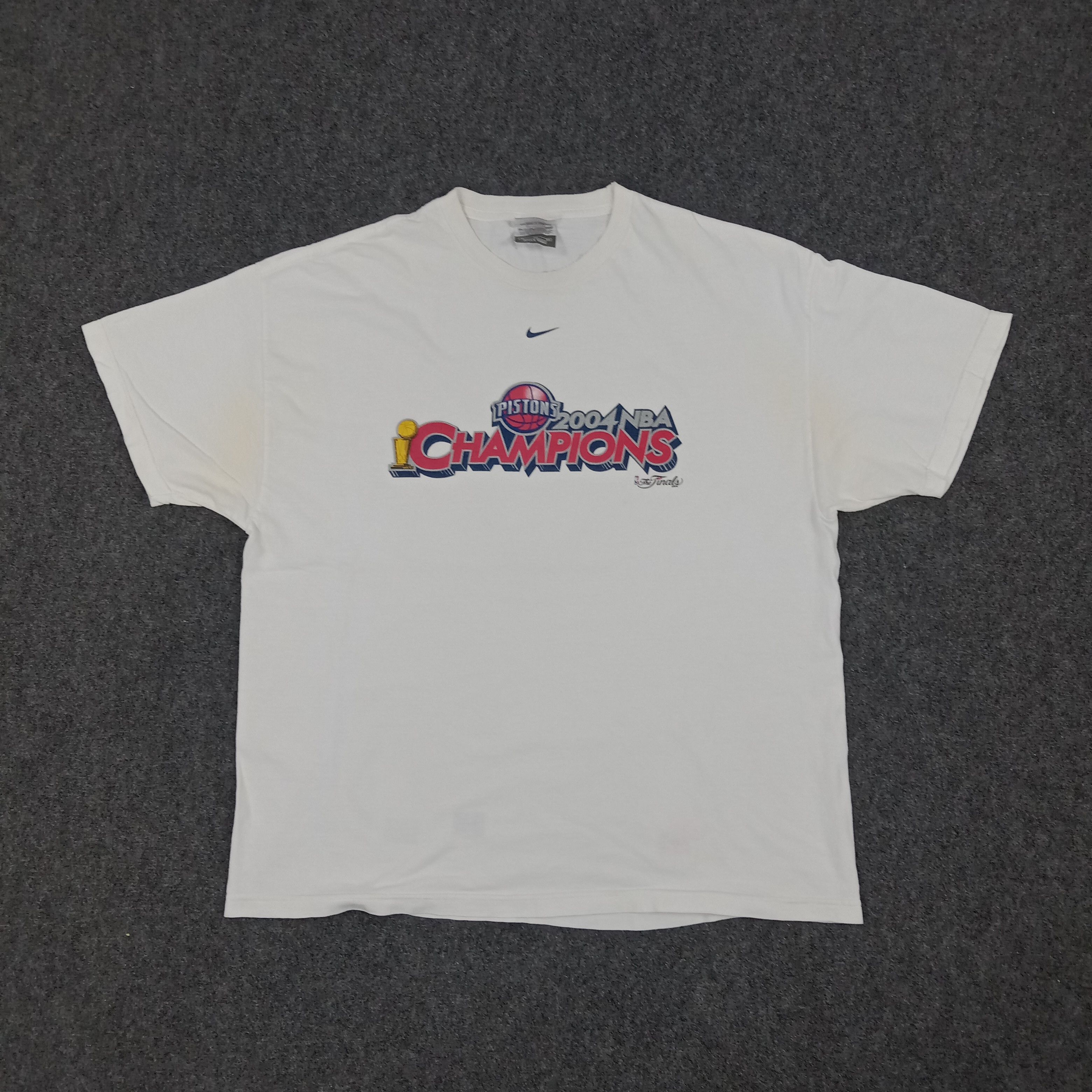 NBA × Nike × Vintage Nike Piston 2004 NBA Champion Basketball Team Tshirt Size US XXL / EU 58 / 5 - 1 Thumbnail