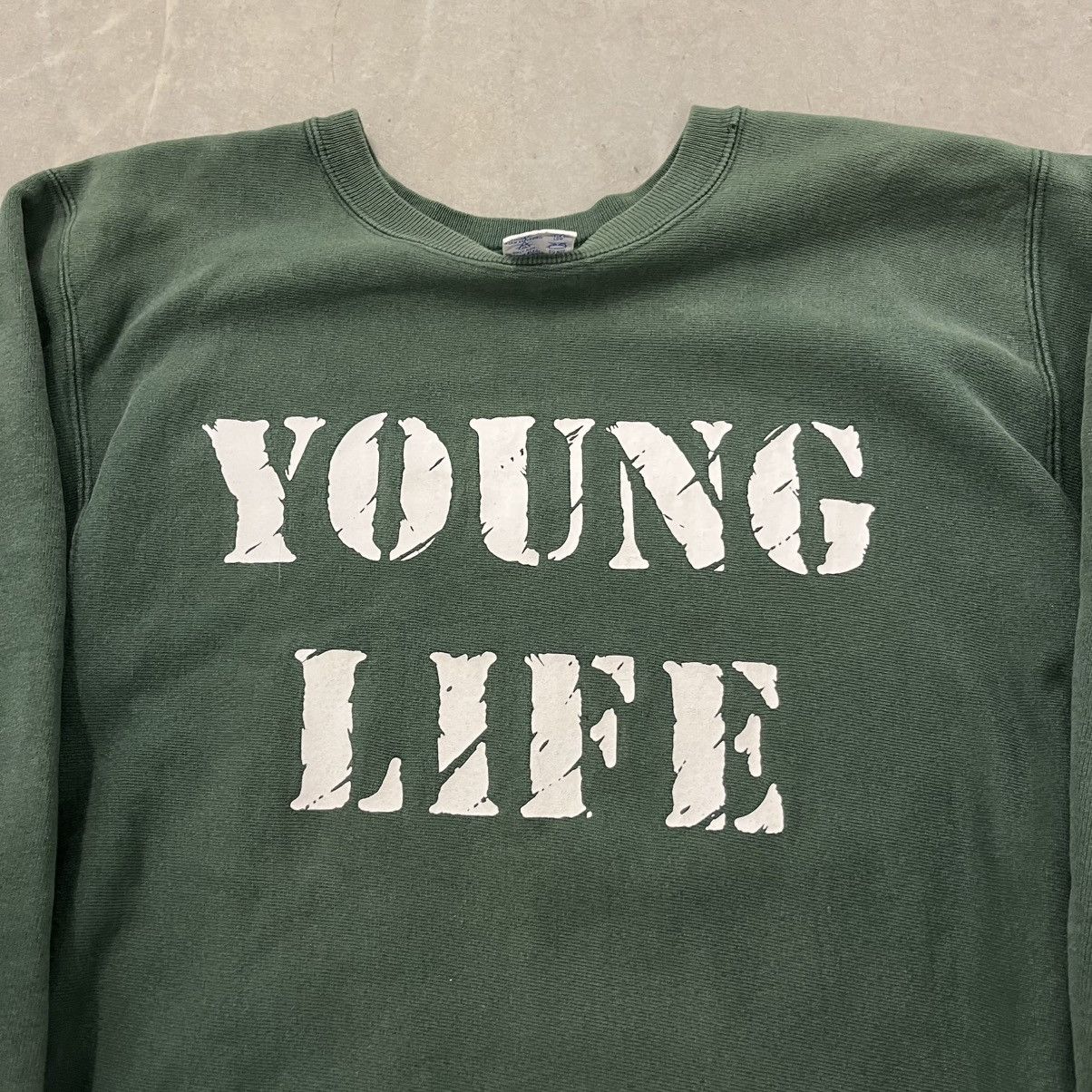 Champion × Vintage Vintage 1990's Reverse Weave Sweatshirt XLarge Young Life Size US XL / EU 56 / 4 - 4 Thumbnail