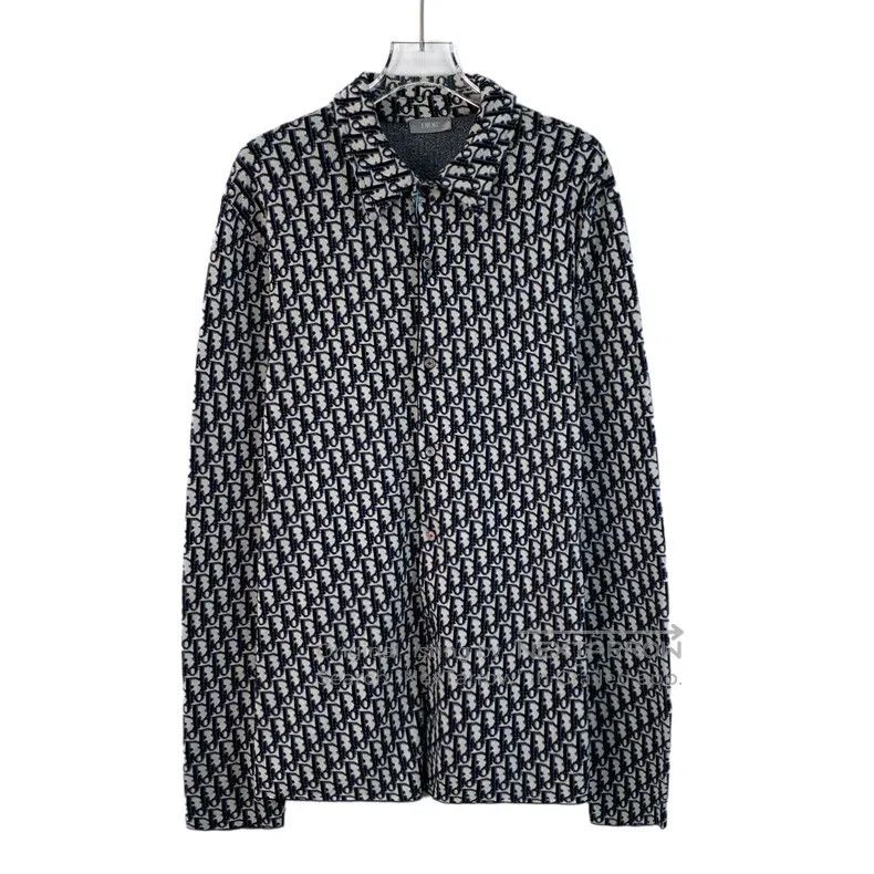 Dior Blue logo jacquard full print cotton lapel single-bre