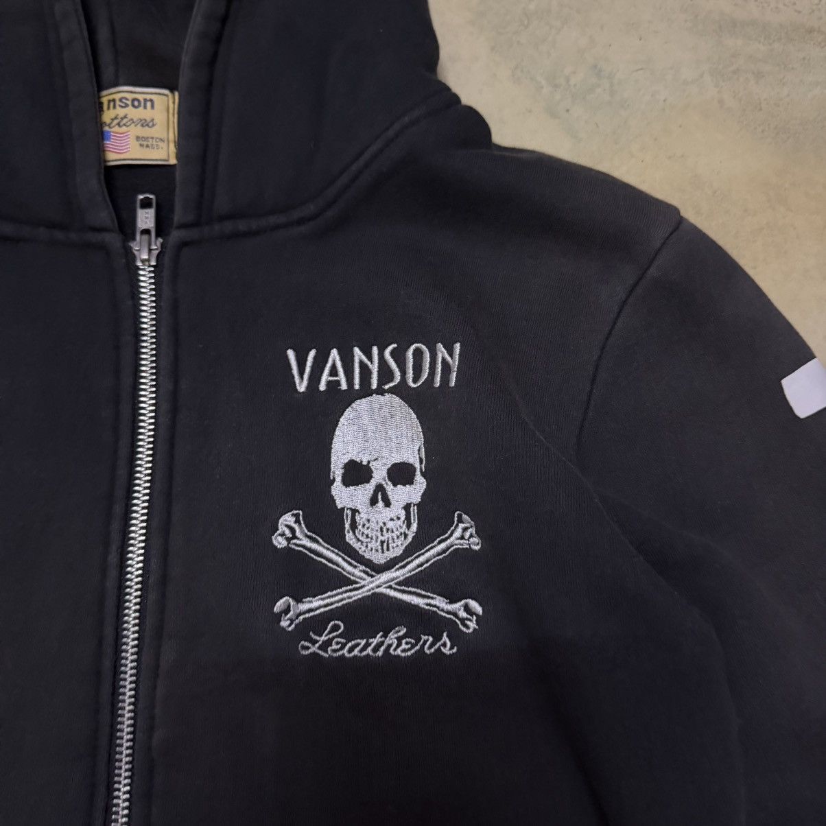 Vanson Leathers Vanson Leather Big Skull Logo Zipper Hoodie Sweater Size US M / EU 48-50 / 2 - 13 Thumbnail