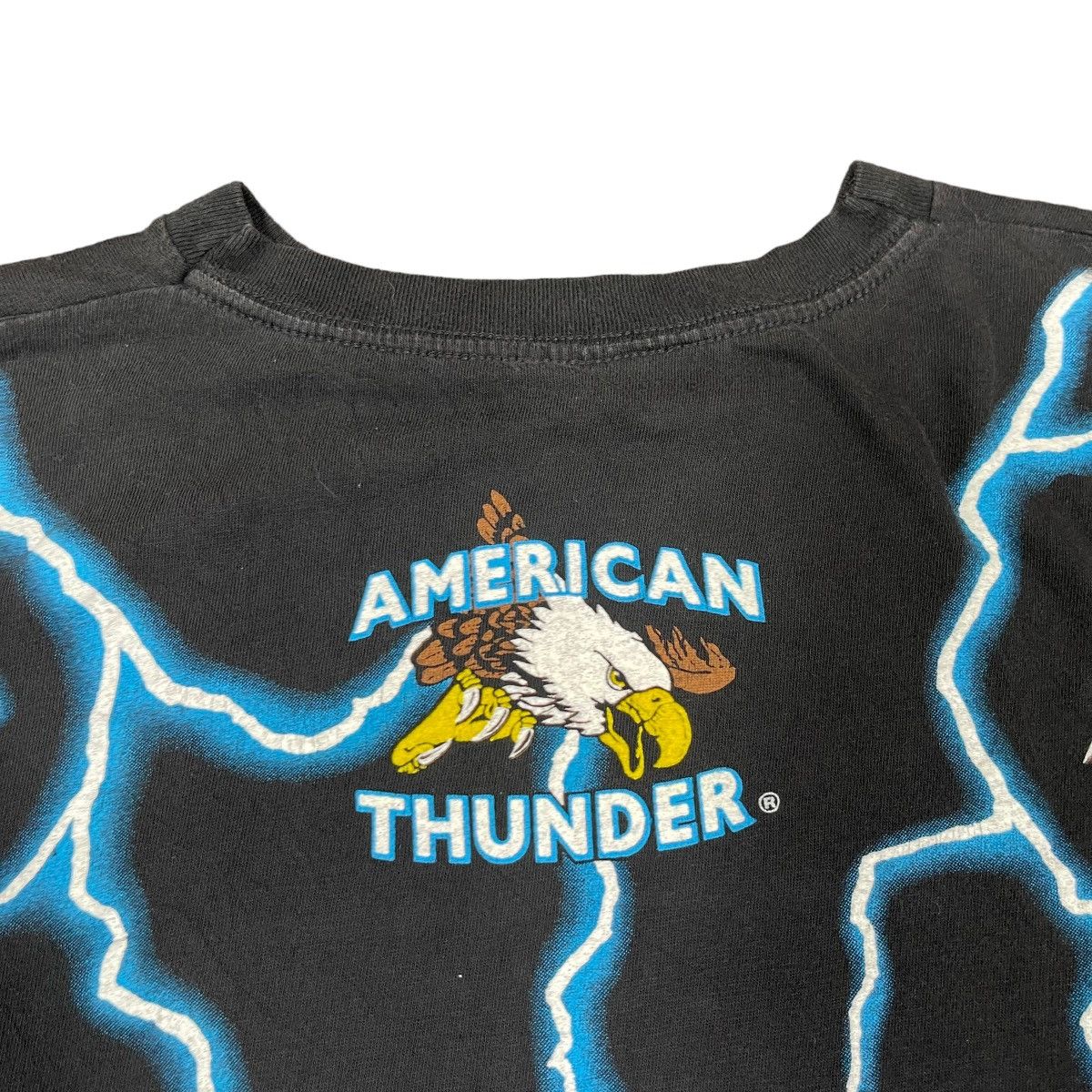 Native × Vintage Vintage 80s American Thunder Red Indian Native Sun Faded T Size US XXL / EU 58 / 5 - 7 Thumbnail