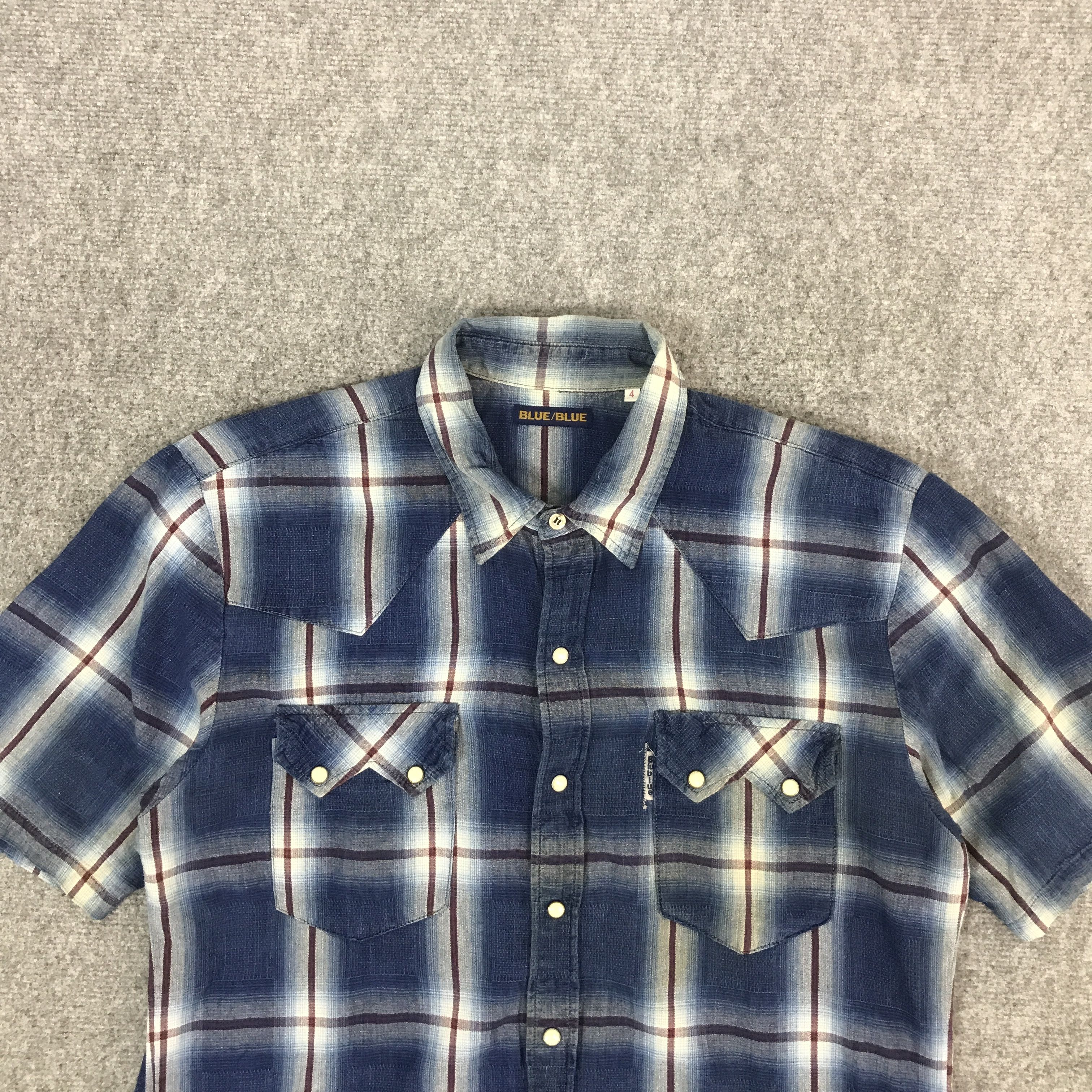 Blue Blue Japan × Japanese Brand BLUE BLUE JAPAN TARTAL DESIGN BUTTON UP SHIRTS Size US L / EU 52-54 / 3 - 3 Thumbnail