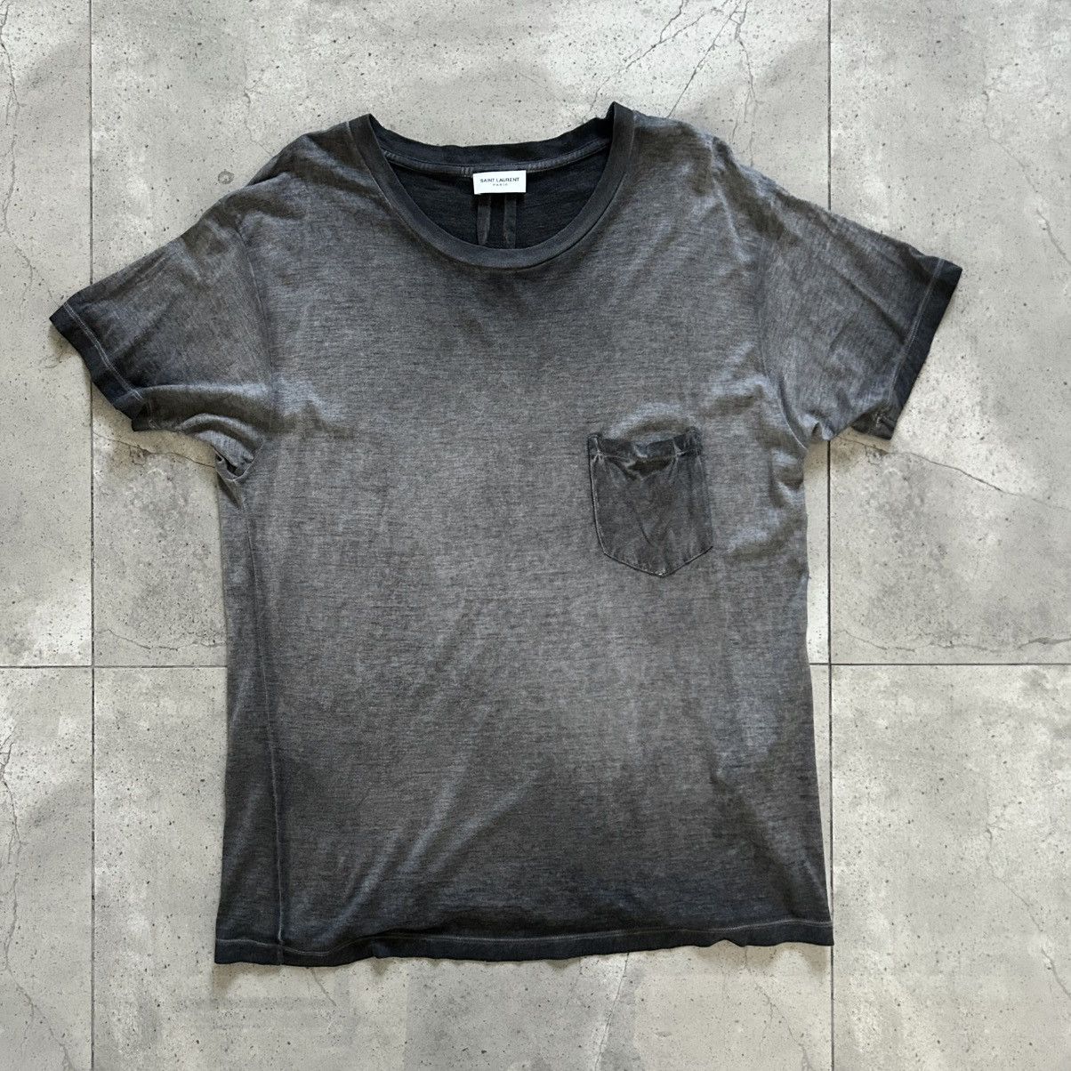 Saint Laurent Paris AW14 Faded Pocket Tee By Hedi Slimane
