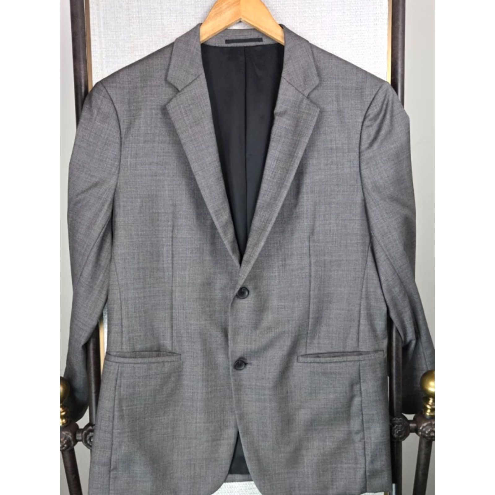 Theory Theory Mens Soft Wool/Silk Notch Lapel Double Vented Fully Lined Jacket Gray Size US XS / EU 42 / 0 - 6 Thumbnail