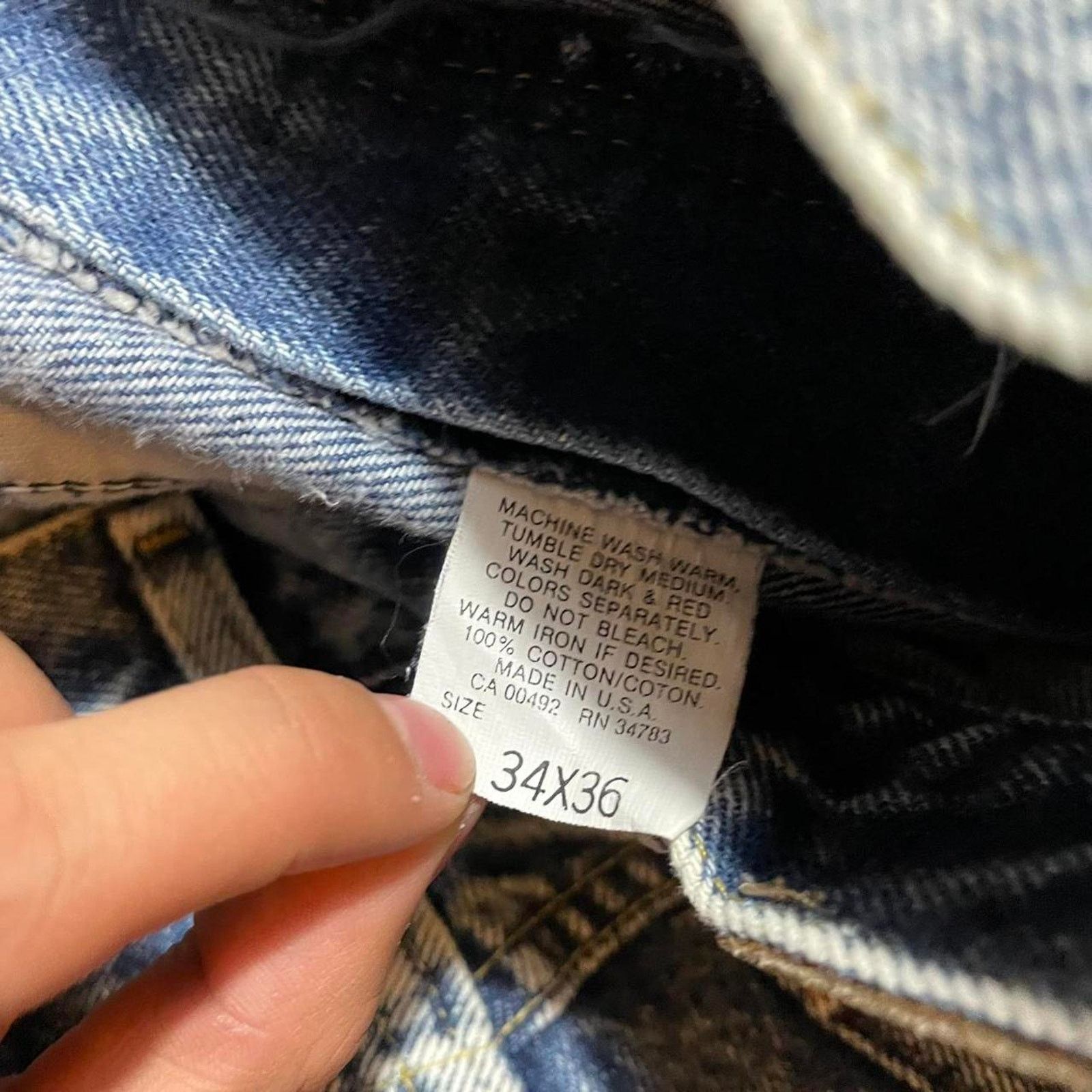 Lee 80s Lee Riders acid wash blue denim jeans size 34x30 Size US 34 / EU 50 - 5 Thumbnail