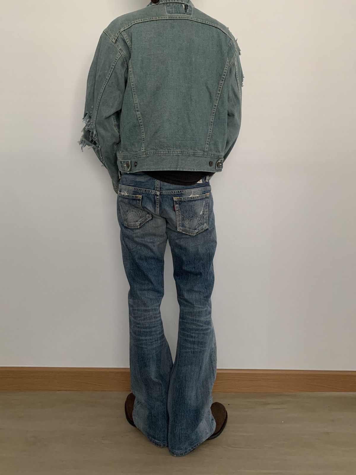 Vintage Vintage 70s Edwin 503 Bootcut/Flared Jeans Distressed Grunge Size US 32 / EU 48 - 3 Thumbnail