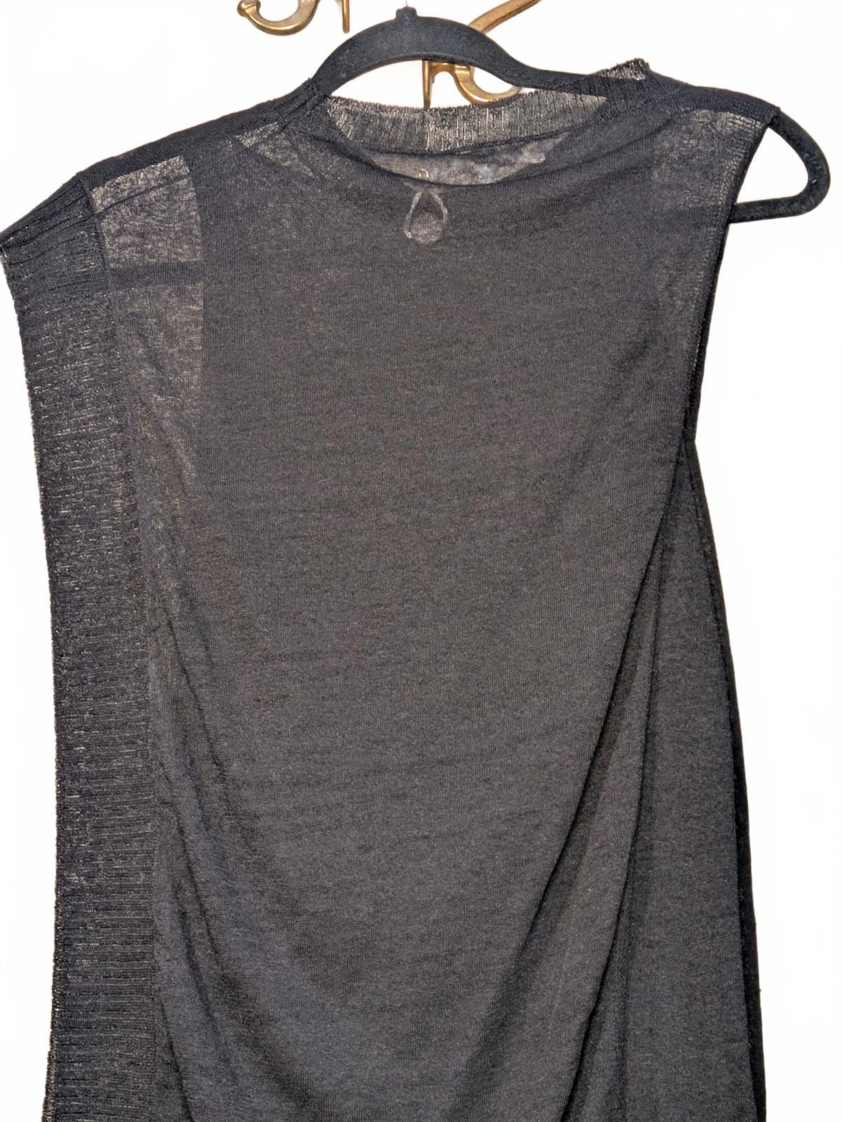 Other NWT LIVIANA CONTI Black Asymmetric Linen 2pc Drape Top 42IT Size S / US 4 / IT 40 - 8 Thumbnail