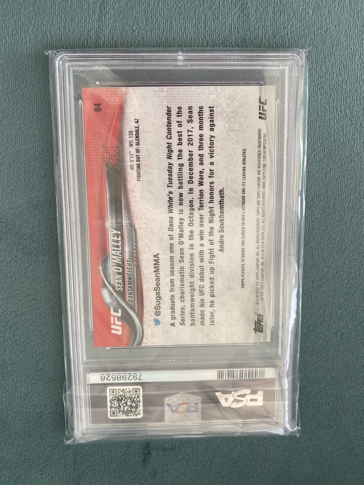 UFC Suga Sean O’Malley Rookie Hologram Card Size ONE SIZE - 3 Thumbnail