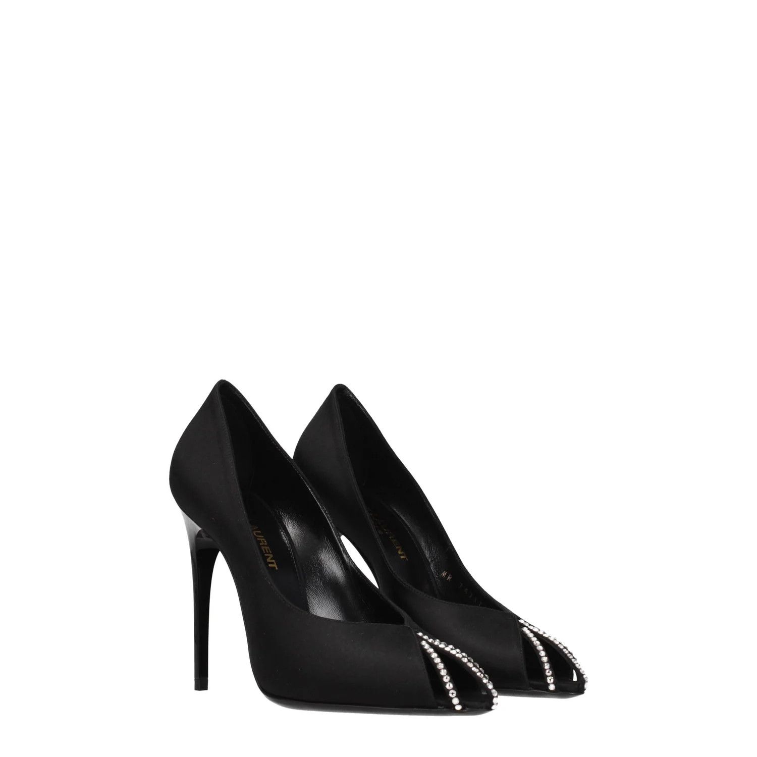 Saint Laurent Paris ob1o1e1124 Satin Pumps in Black Size US 5.5 / IT 35.5 - 2 Thumbnail