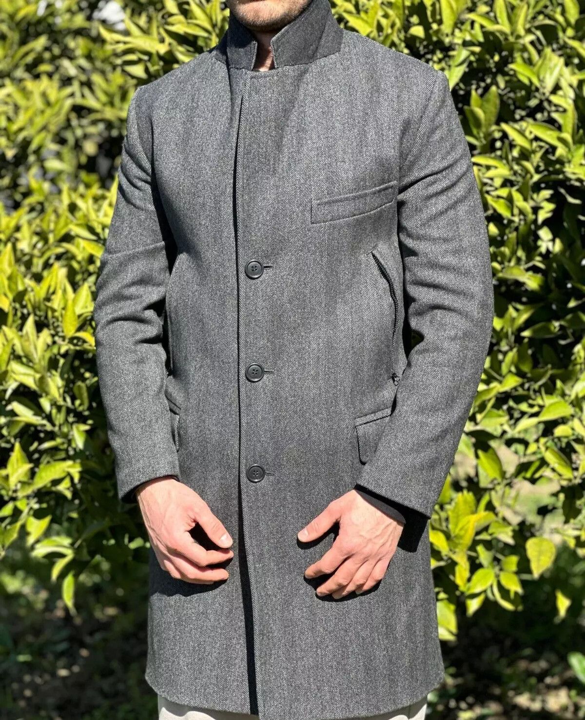 Fay Fay Trench Coat Knit Made Special Elements Size M Slim F Size US M / EU 48-50 / 2 - 10 Thumbnail