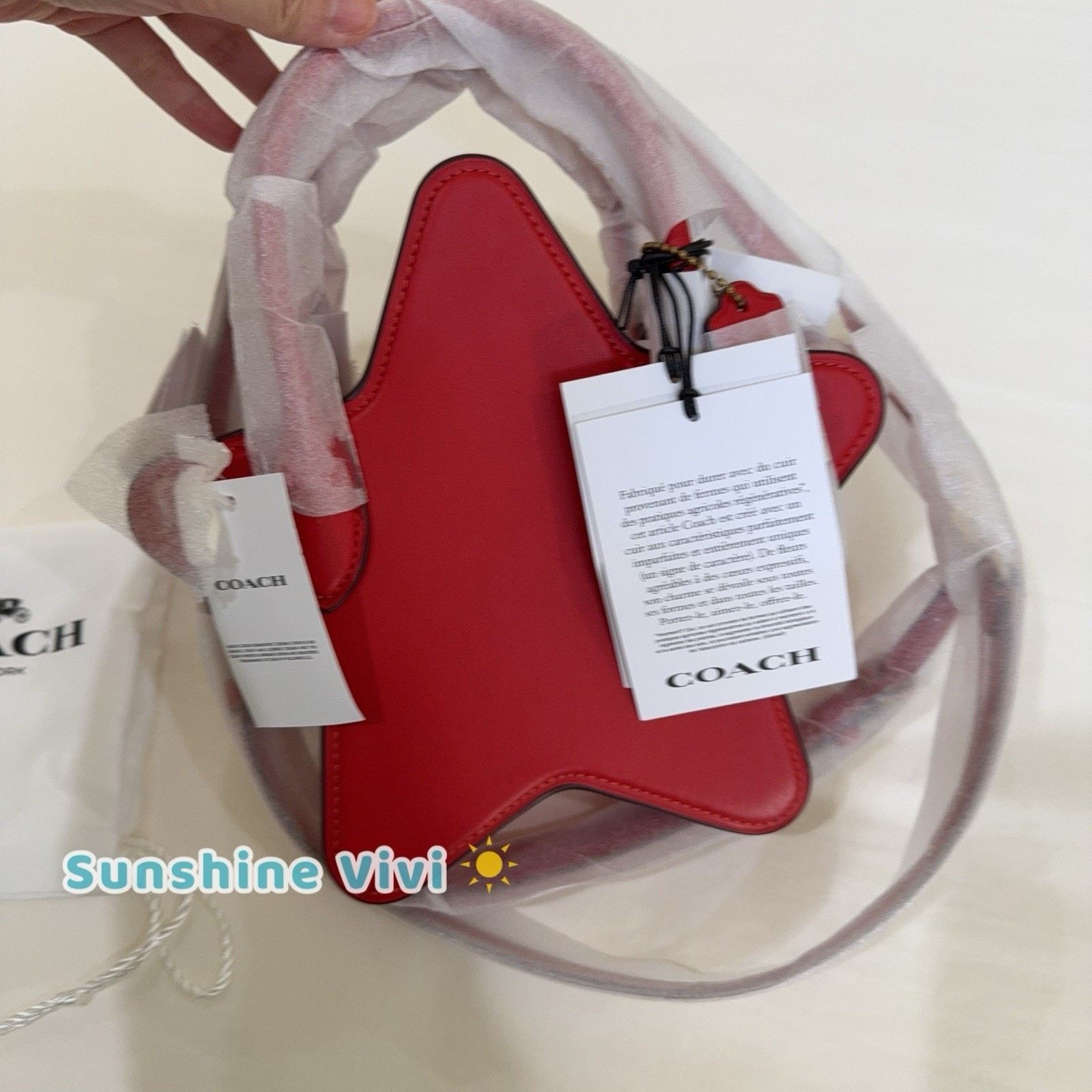 Coach NWT Coach Star Shape Bag red Glovetanned Leather CP234 Size ONE SIZE - 3 Thumbnail