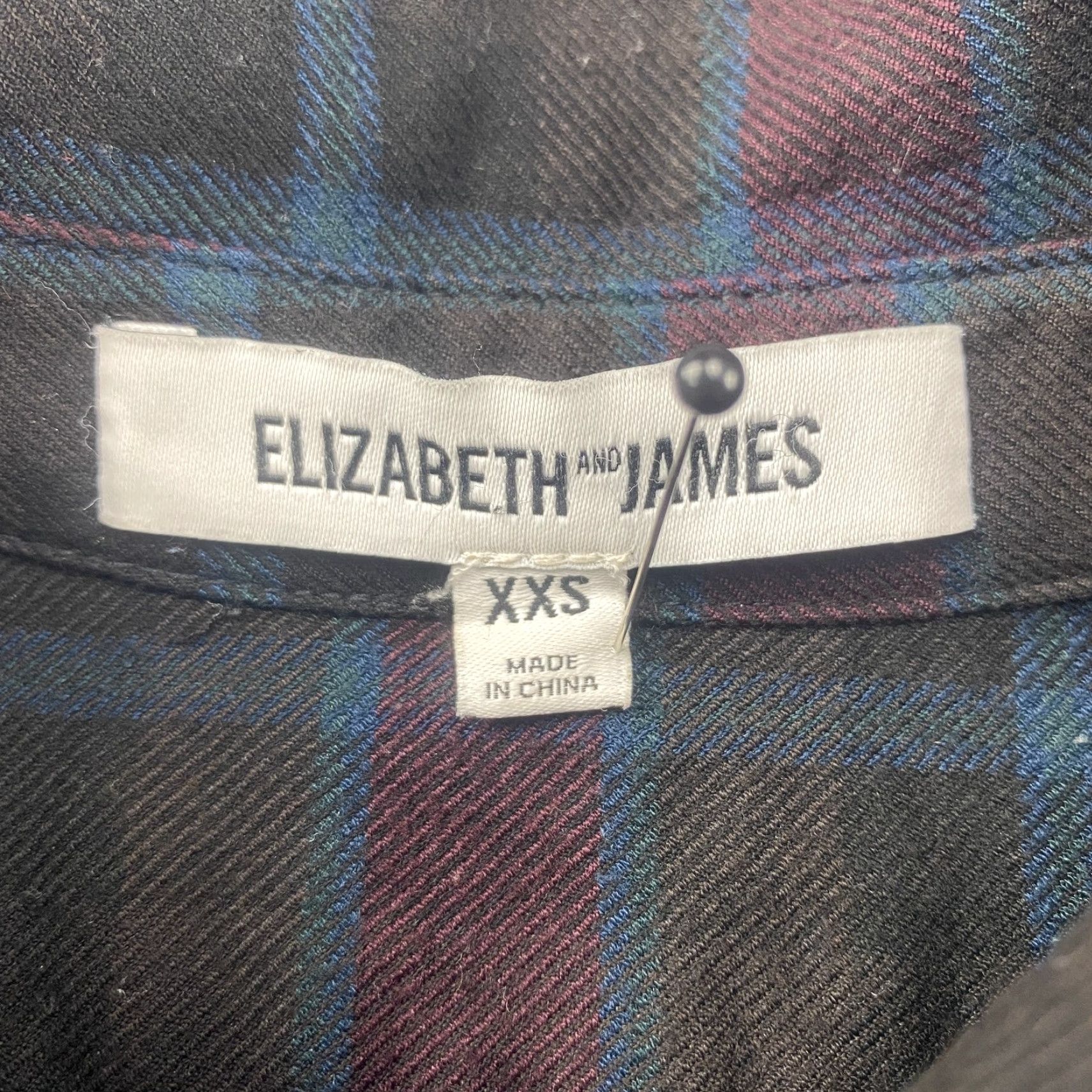 Elizabeth and James Elizabeth and James Shirt Womens XXS Black Plaid Button Up Long Sleeve Tunic Size XXS / US 00 / IT 34 - 6 Thumbnail