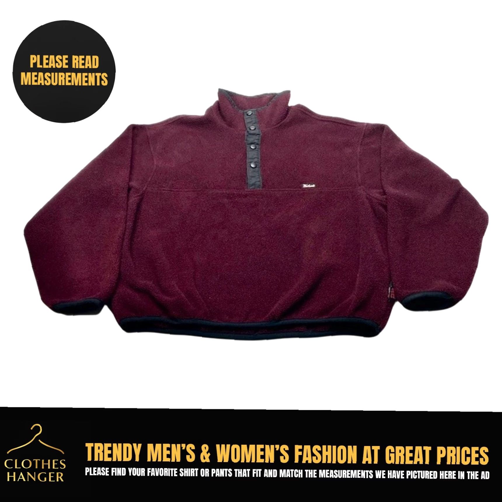 Vintage VINTAGE Woolrich Sweater T Snap Fleece Pullover Mens Large Maroon 8003 Size US L / EU 52-54 / 3 - 2 Thumbnail