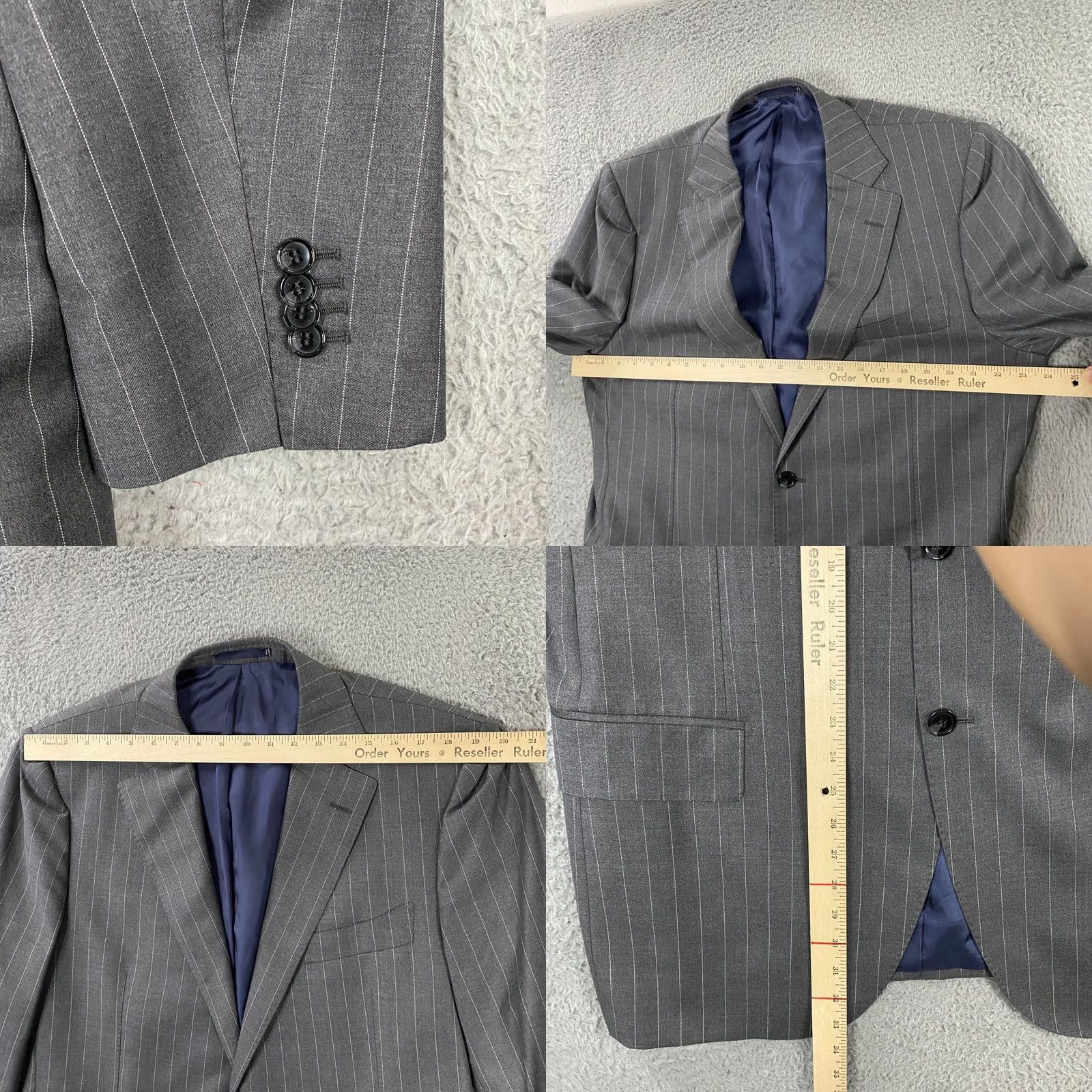 Suitsupply Suitsupply Pants Mens 48 Gray Lazio Suit 48L Brescia 36x31 Stripe Vitale Barberis Canonico Size 36R - 10 Thumbnail