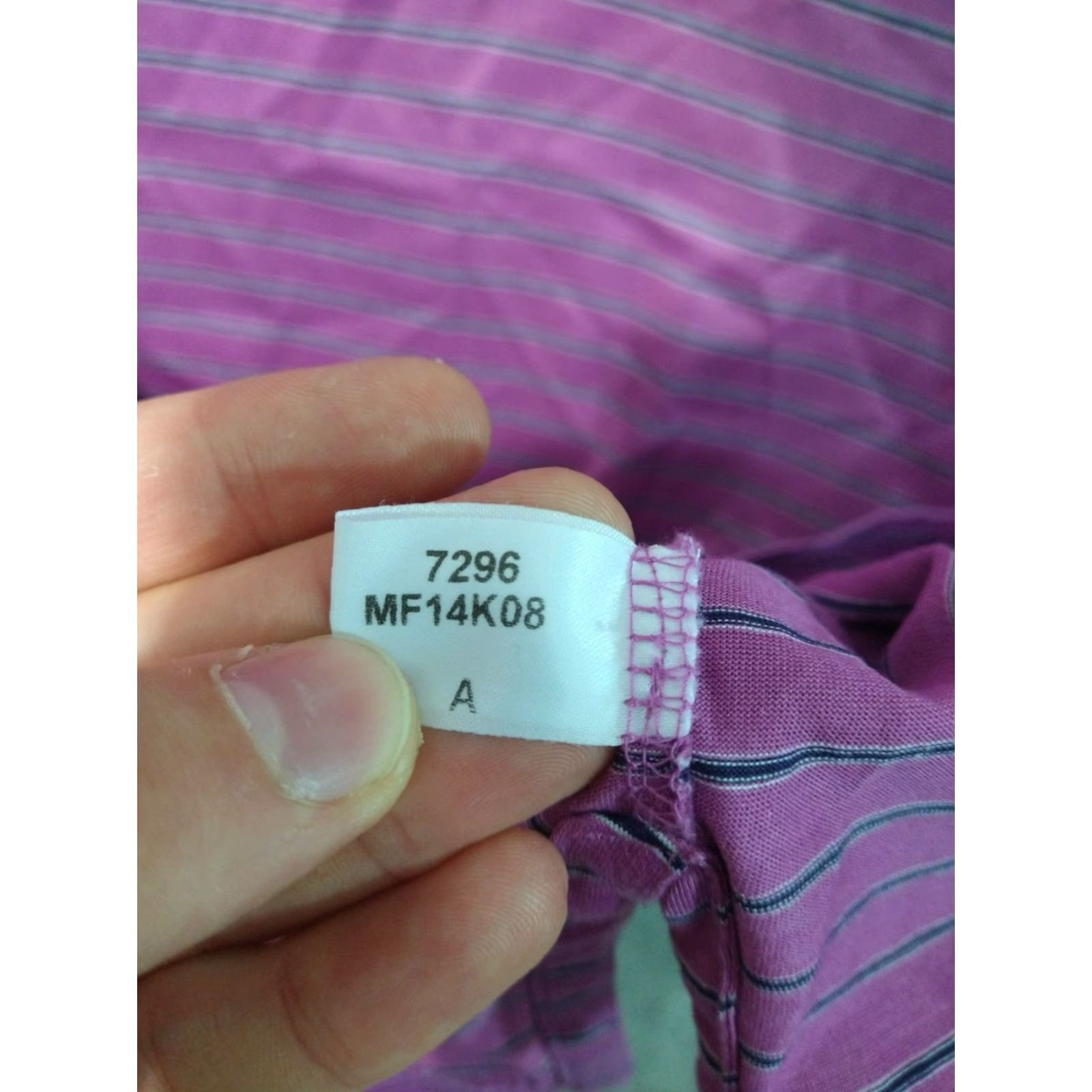 Peter Millar PETER MILLAR Polo Shirt Mens Large Purple Striped Short Sleeve Cotton Casual Golf Size US L / EU 52-54 / 3 - 6 Thumbnail