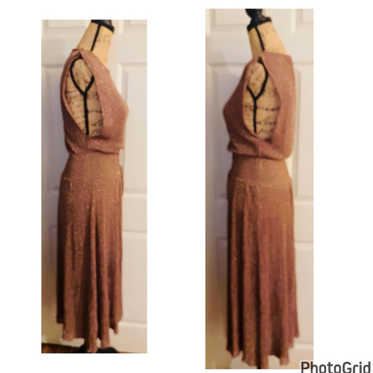 Mango Mango Golden Bronze Shimmer Dress Size XS / US 0-2 / IT 36-38 - 4 Thumbnail
