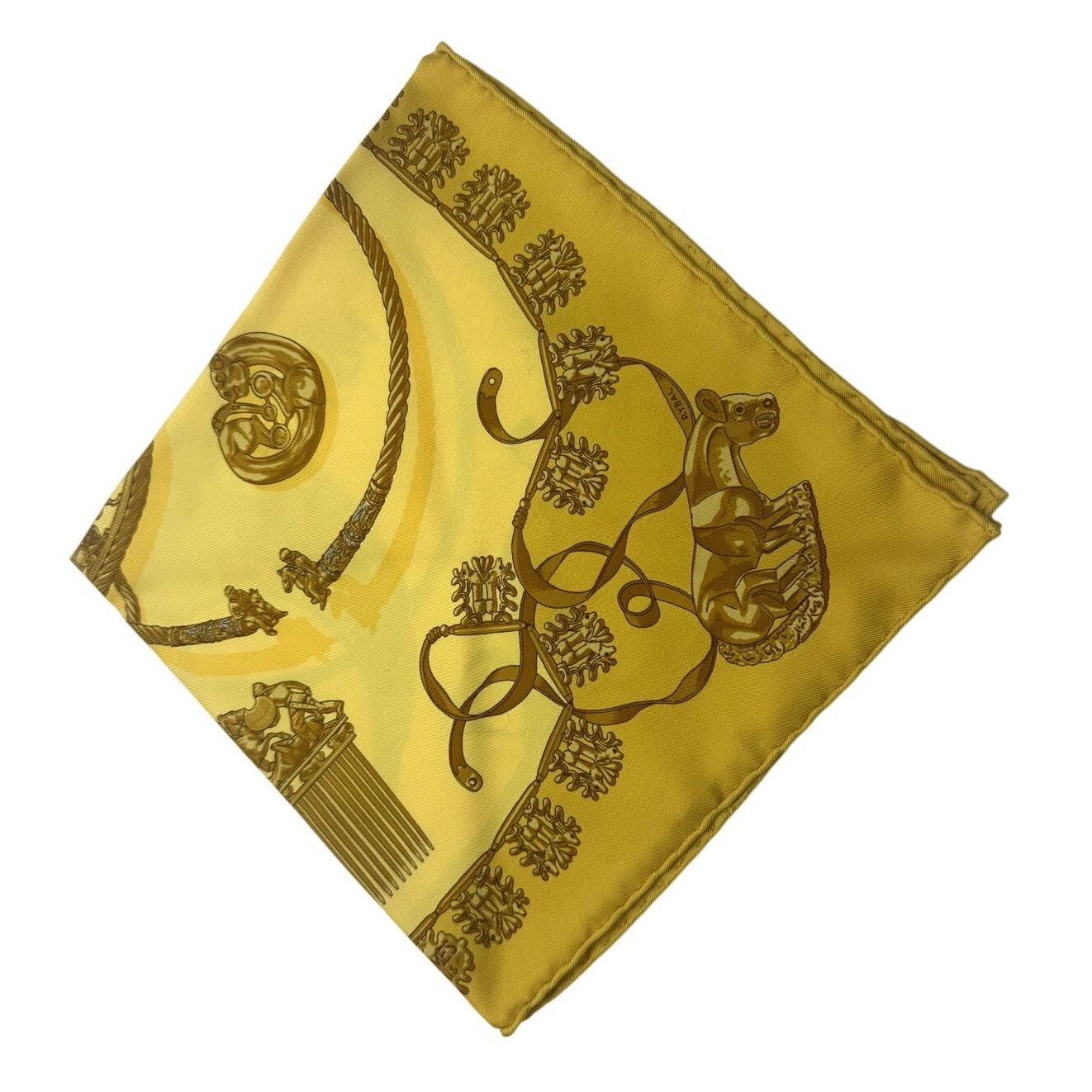Hermes HERMES LES CAVALIERS D'OR 100% Silk Square 45 (RARE) Size ONE SIZE - 3 Thumbnail