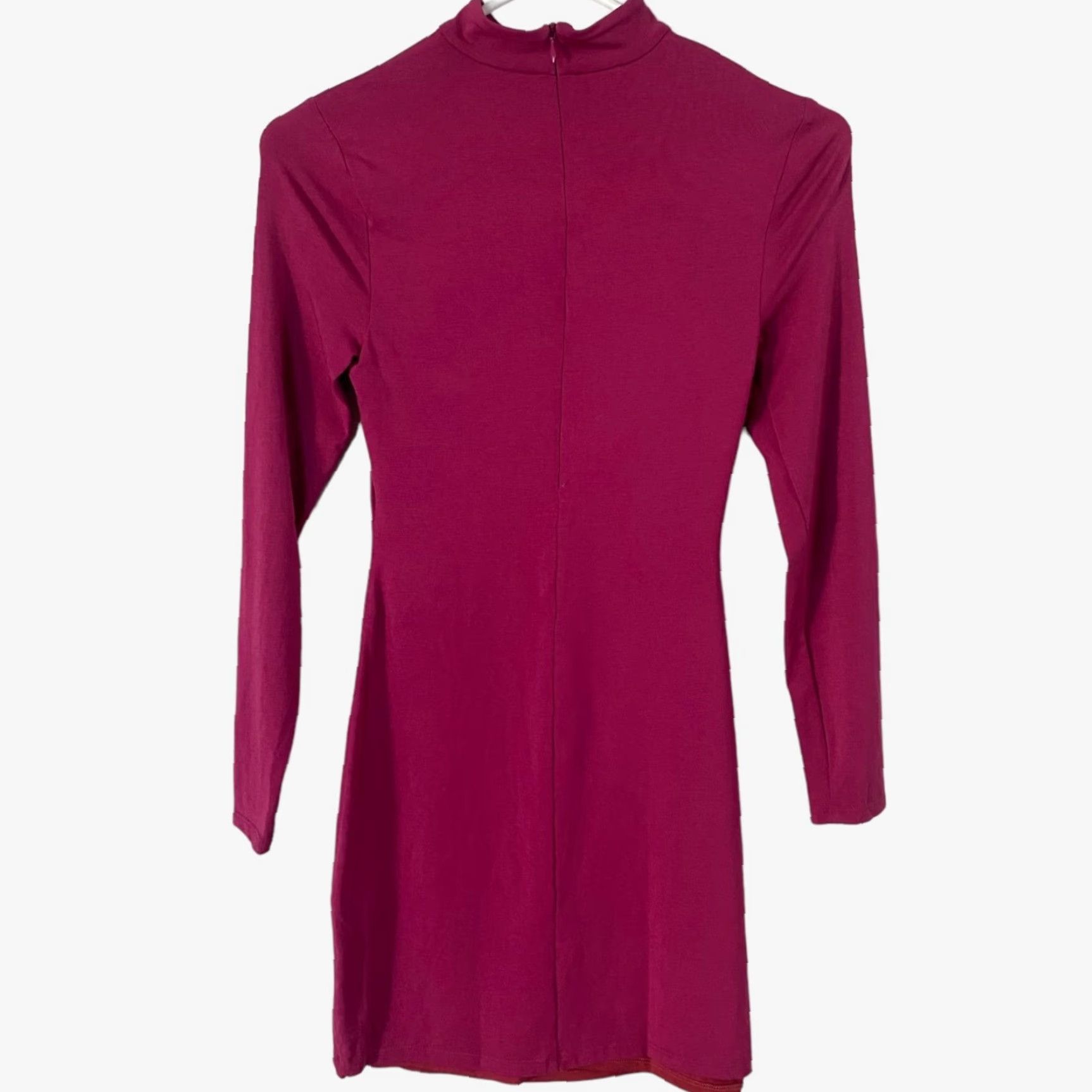 Vintage VINTAGE Lovers + Friends Bodycon Mini Dress Long Sleeve Cut-Out XS Pink Sexy Clubwear Womens Size XS / US 0-2 / IT 36-38 - 3 Thumbnail