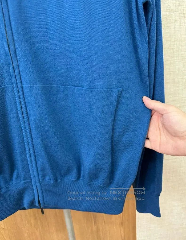 Loro Piana Loro Piana Blue Knit Zip Cardigan. Size US M / EU 48-50 / 2 - 6 Thumbnail