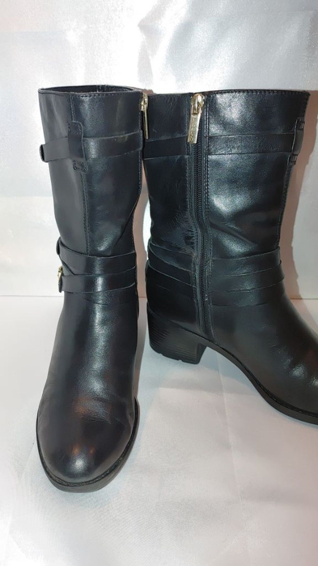 Japanese Brand Bandolino Ursal Mid Shaft Leather Boots Size 7M Size US 7 / IT 37 - 4 Thumbnail