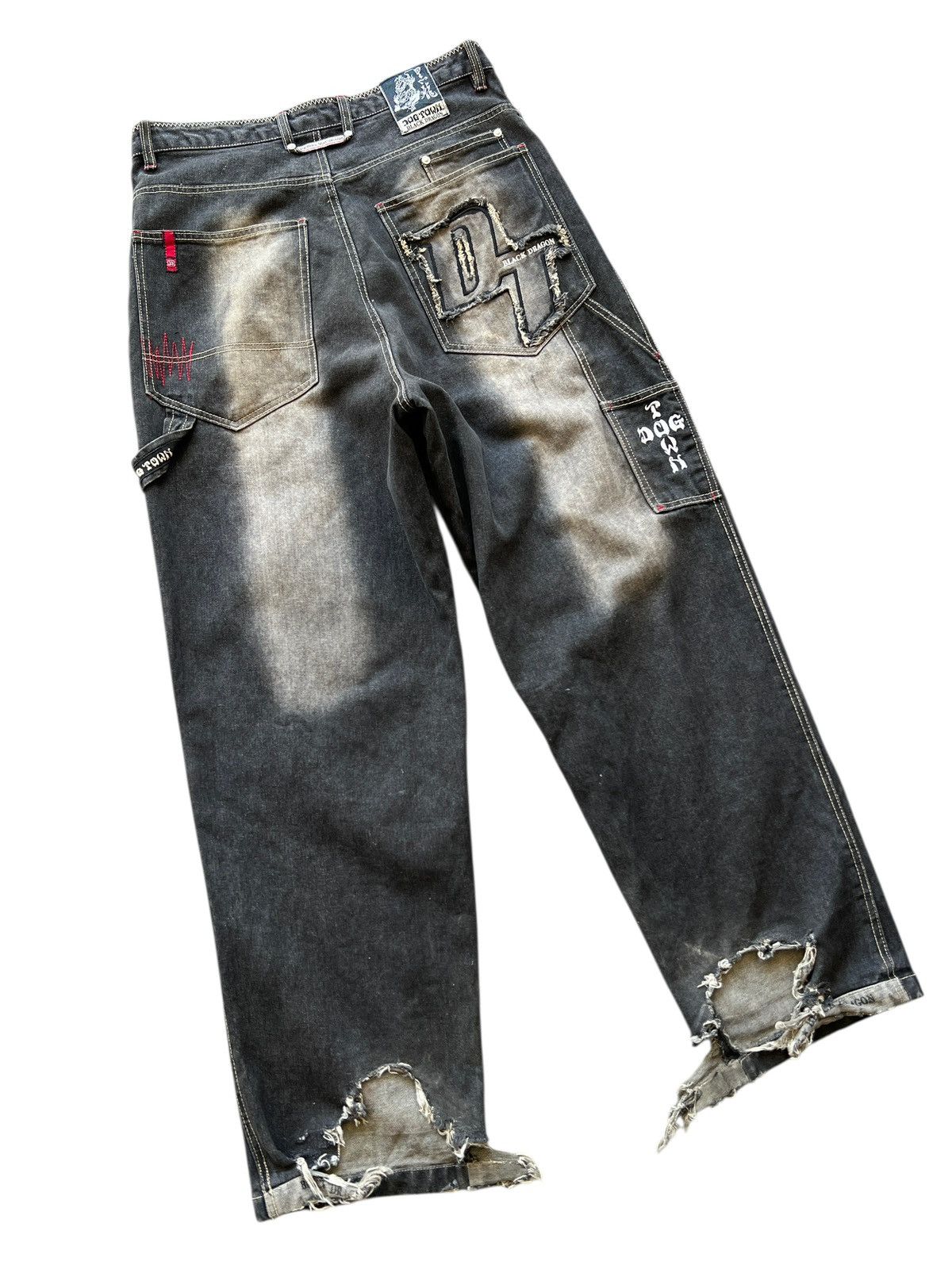 Dogtown 🔥 Vintage Dogtown Black Dragon Skateboards Denim Jeans Size US 32 / EU 48 - 4 Thumbnail