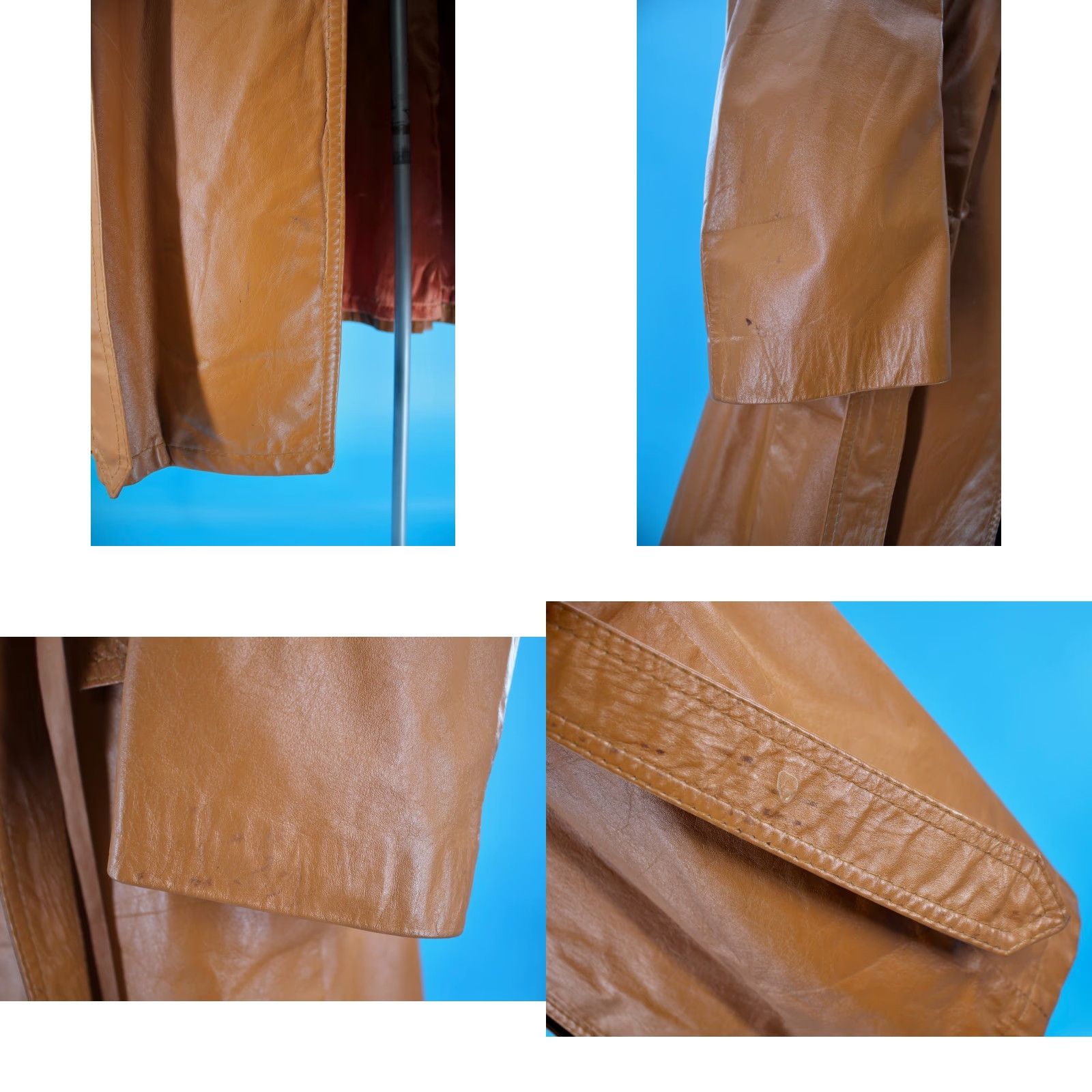 Vintage VINTAGE Mens 70s Brown Leather Trench Coat Sz 42 R 1970s Disco Kantex Leathers Coat Brown Leather 70s Disco Mens Size US XS / EU 42 / 0 - 8 Thumbnail