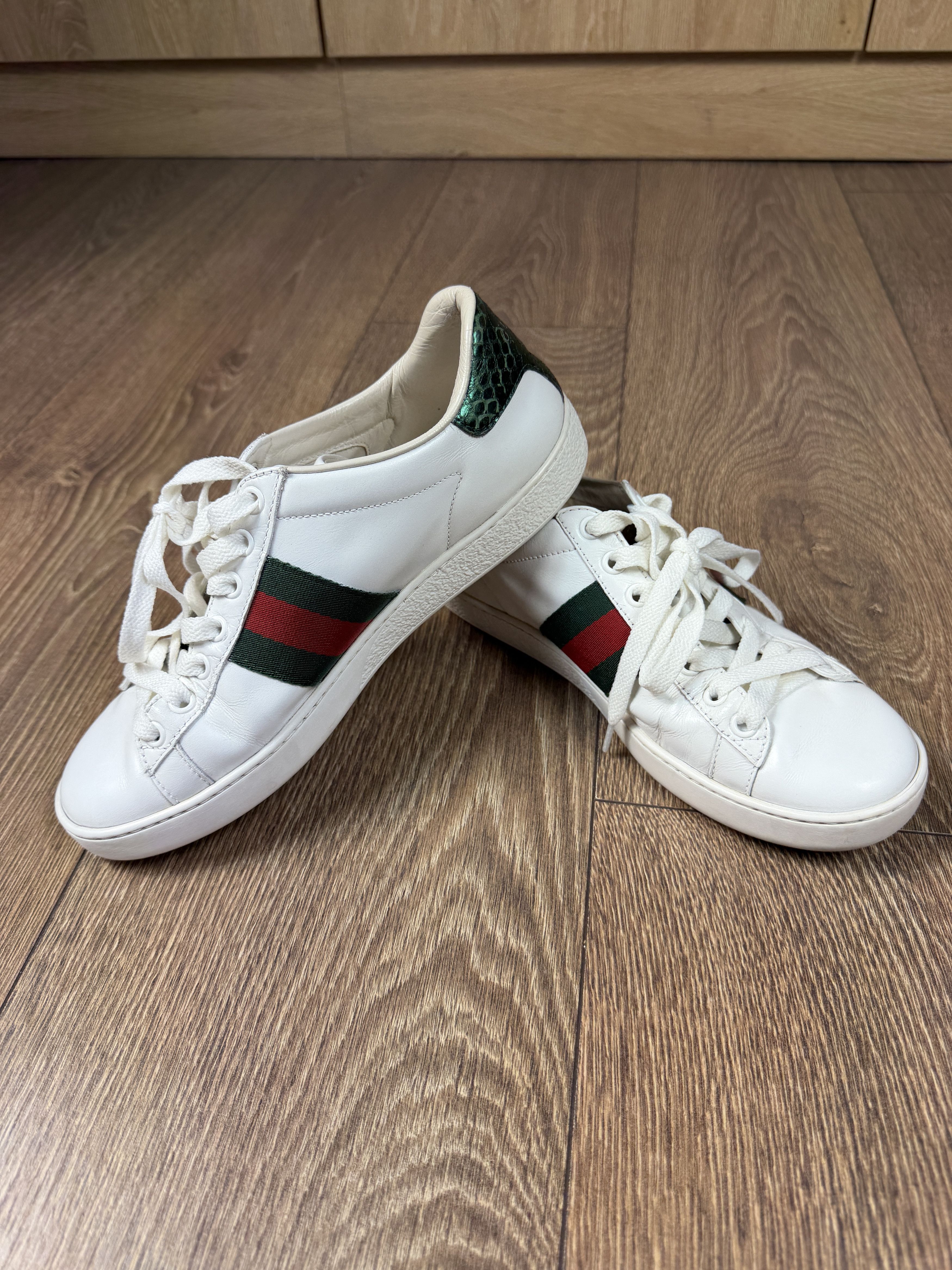 Gucci Gucci Ace White Leather Green red Crocodile Sneakers size36 Size US 5 / EU 37 - 5 Thumbnail