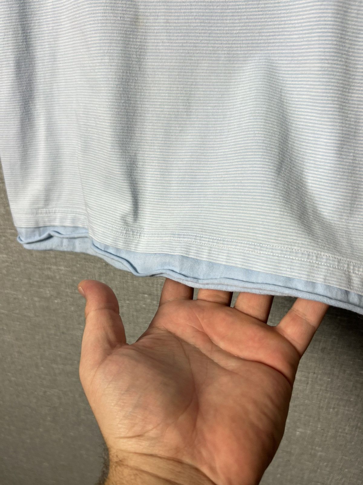 Vintage × Yves Saint Laurent Rare Yves Saint Laurent Striped Tee Embroidered Small Logo Size US M / EU 48-50 / 2 - 12 Thumbnail