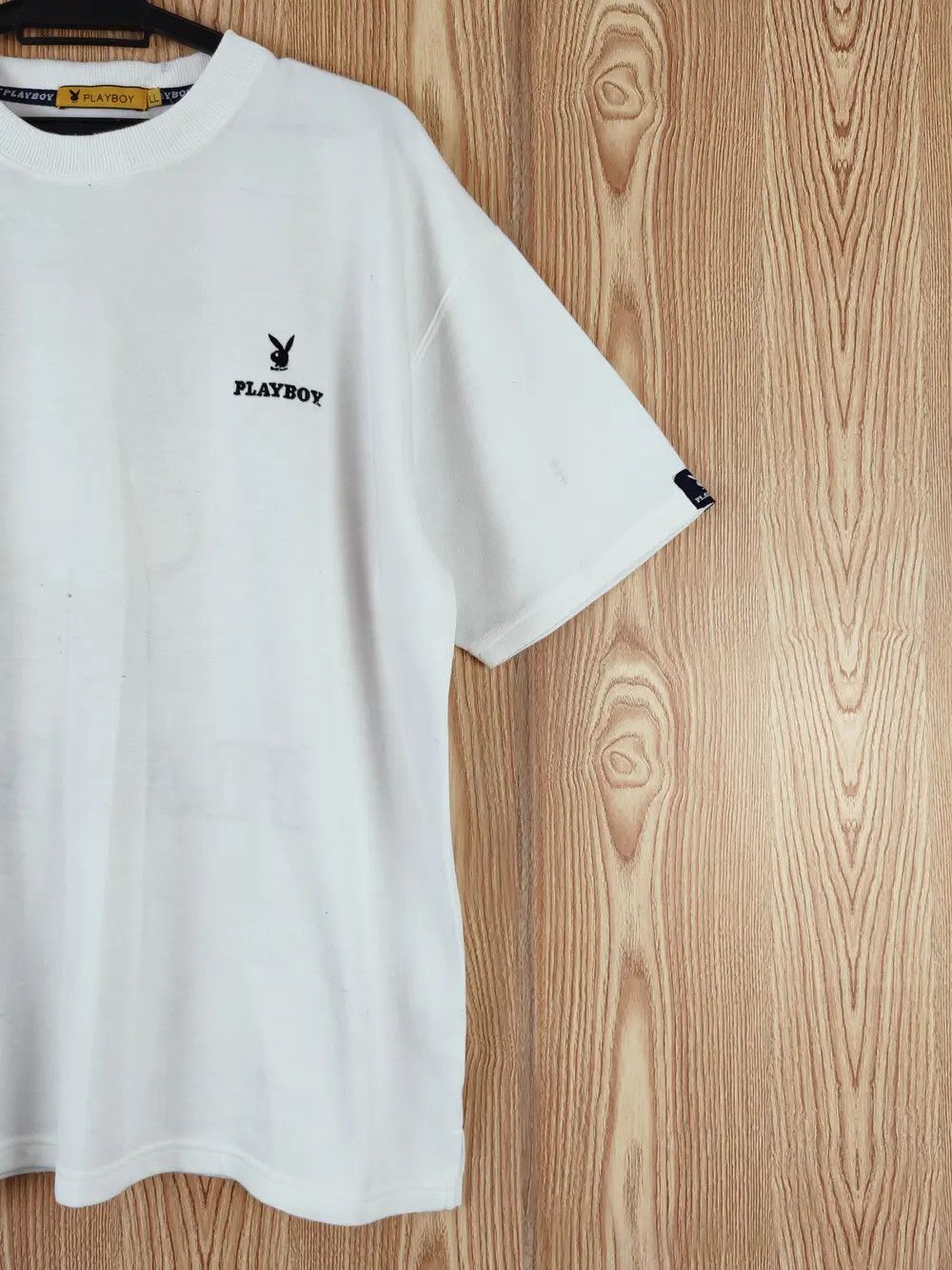 Playboy Playboy vintage White Short Sleeve T-shirts #W590 Size US L / EU 52-54 / 3 - 14 Thumbnail