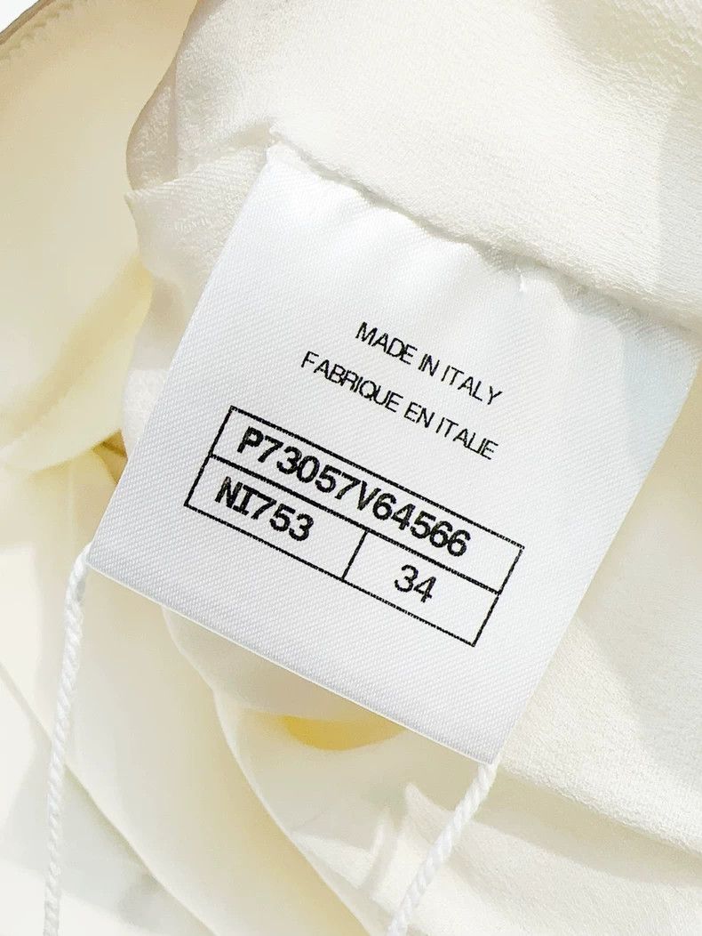 Chanel Chanel 22A white dark double C long-sleeved short silk shi Size XXS / US 00 / IT 34 - 6 Thumbnail