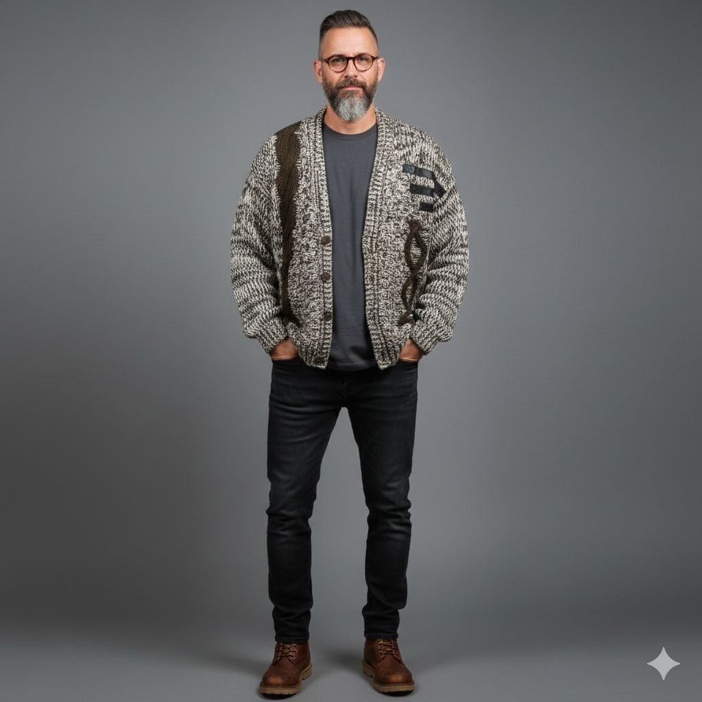 Vintage Sorrentine Oversized Cable Knit Hipster Vintage Cardigan Dad Size US XL / EU 56 / 4 - 1 Thumbnail