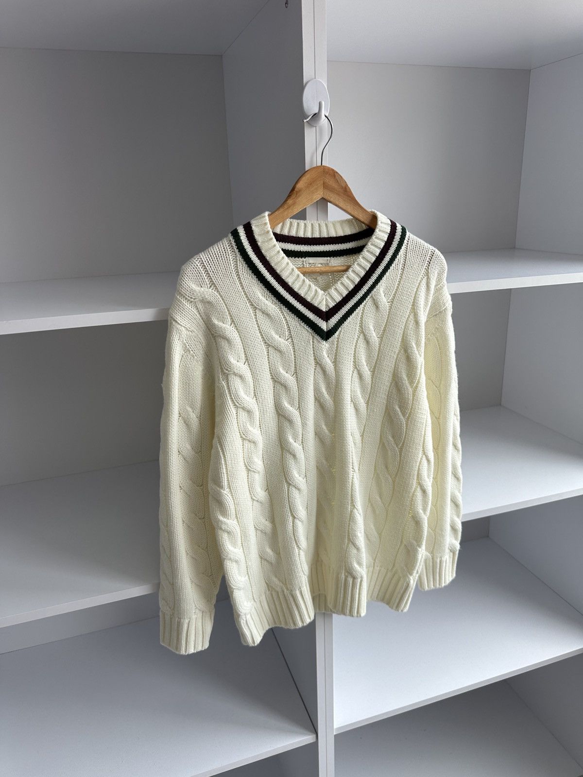 GU × Vintage Vintage GU Japanese Heavy Knitted Beige Sweater Size US S / EU 44-46 / 1 - 2 Thumbnail