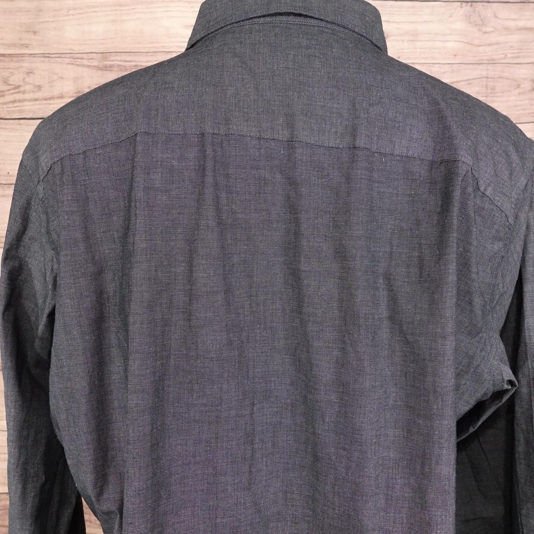 Apt. 9 APT. 9 Shirt Mens XL Slim Fit Charcoal Long Sleeve Button-Up Casual Stretch Size US XL / EU 56 / 4 - 5 Thumbnail